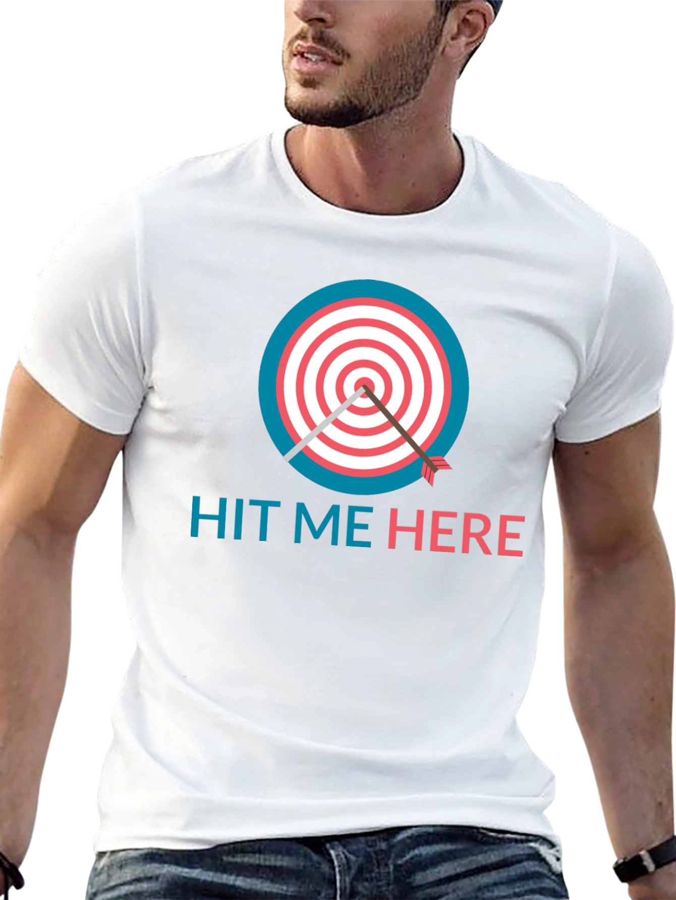 Hit Me Here T-Shirt - Target & Arrow Design