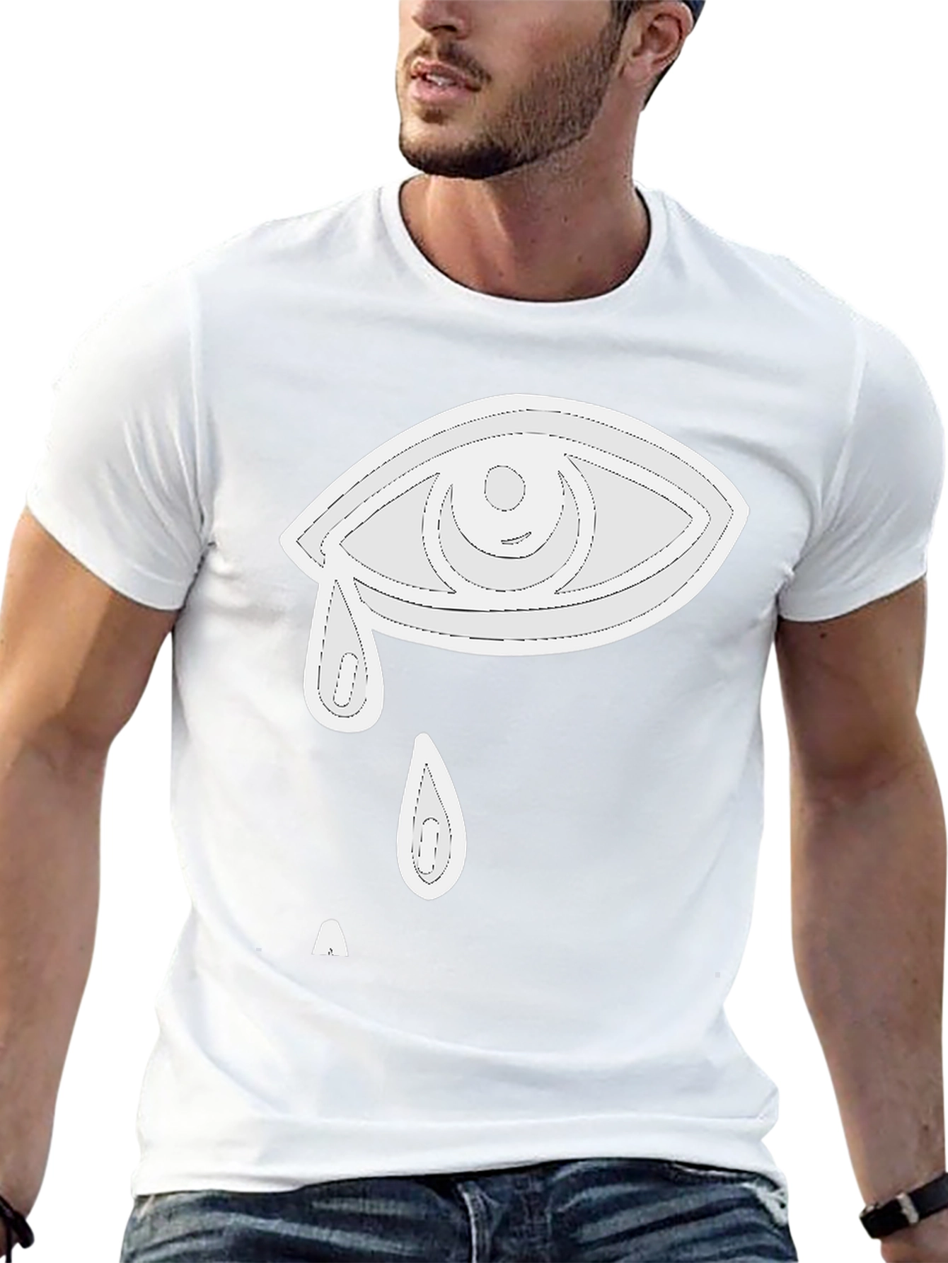 Eye Crying Graphic T-Shirt - Black