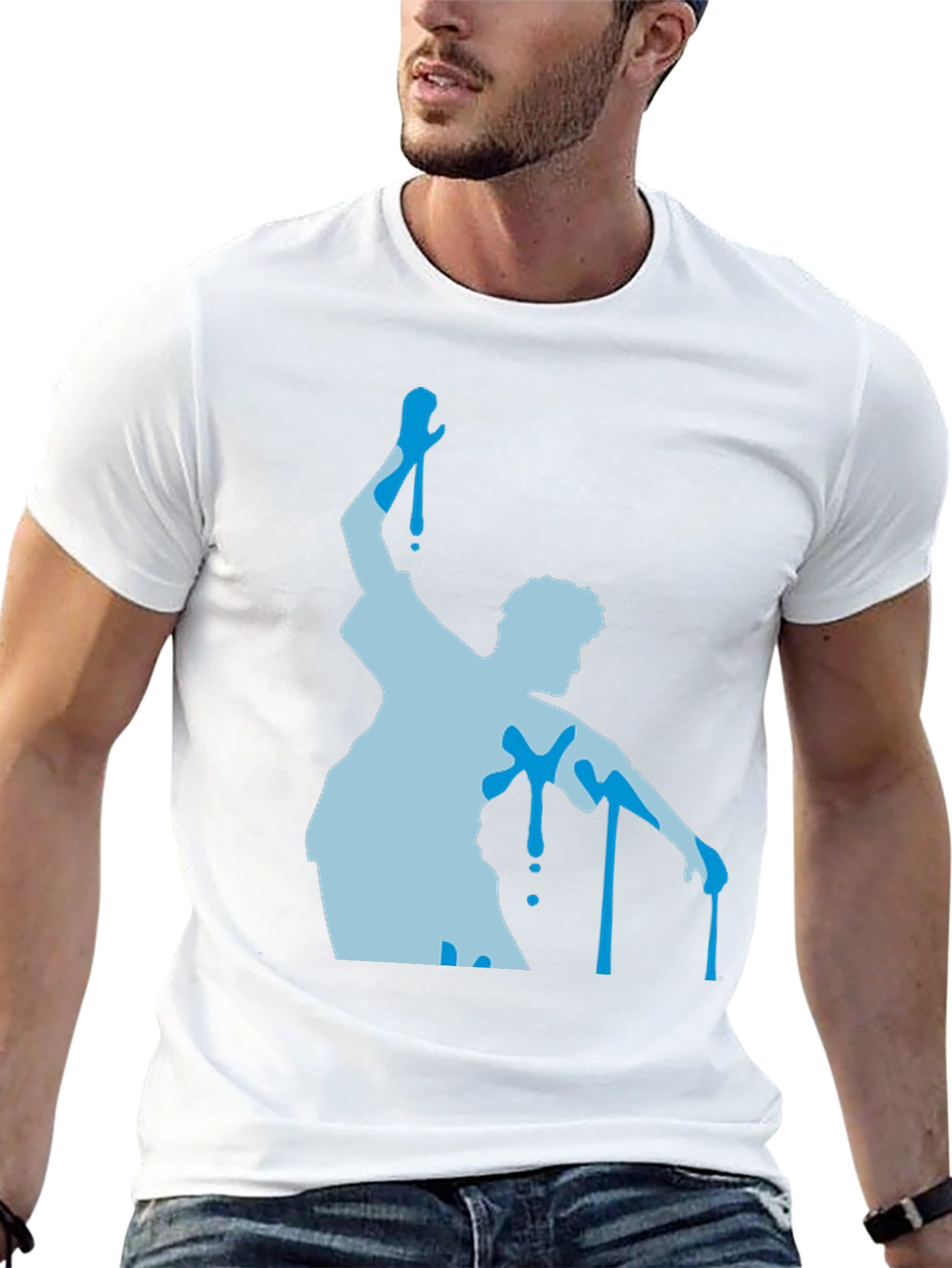Abstract Dancer Graphic Tee - Black Cotton T-Shirt