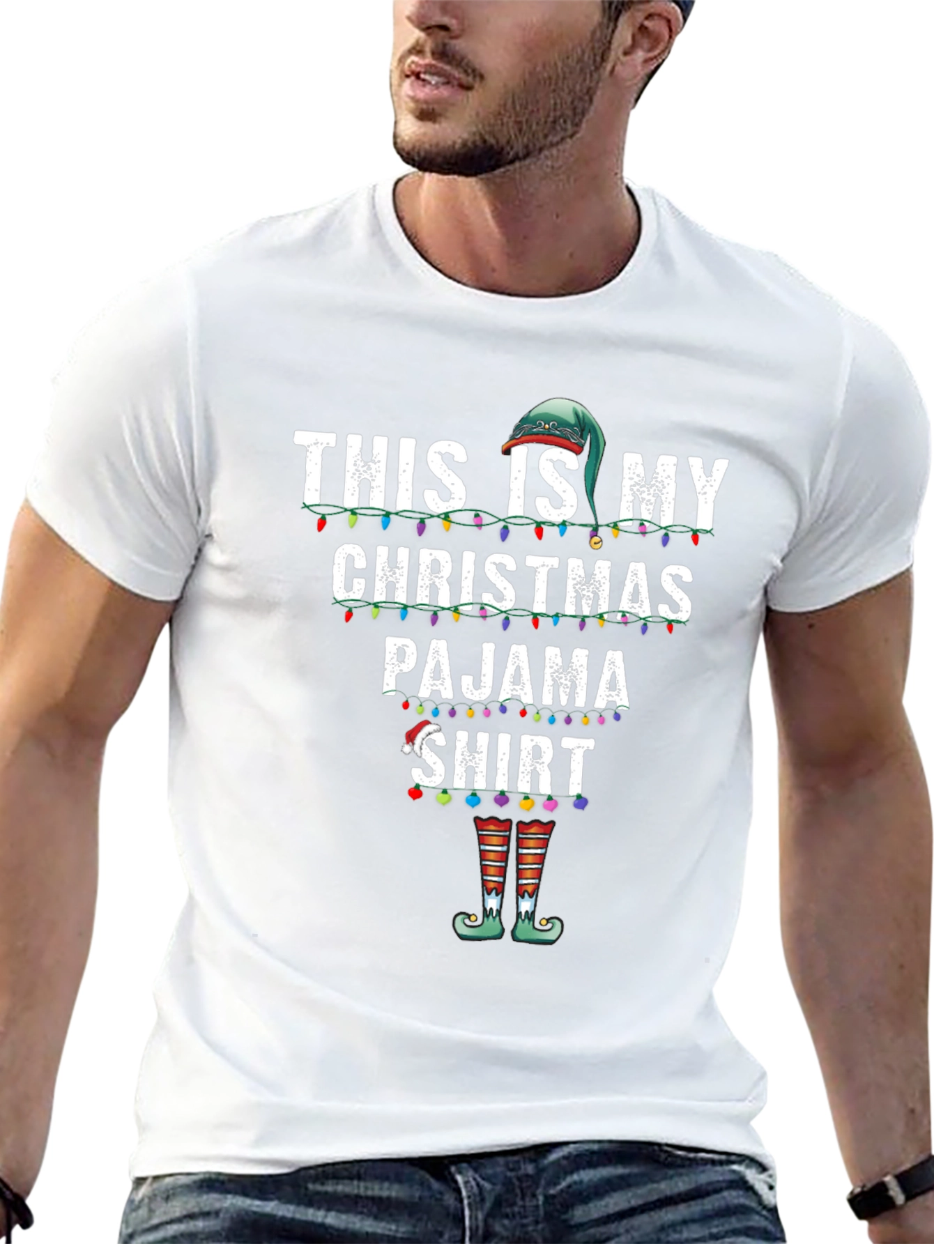 Christmas Pajama T-Shirt Elf Holiday
