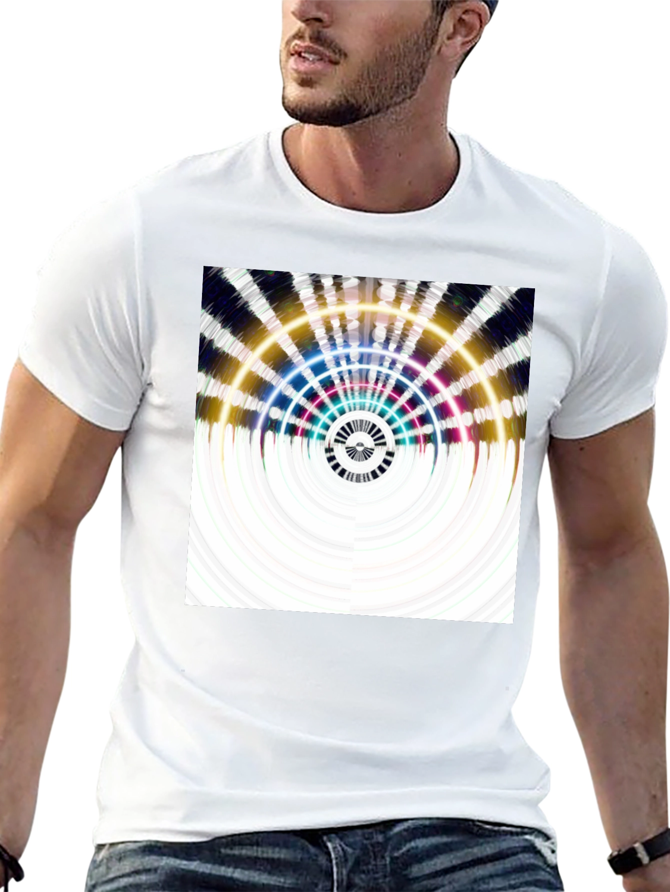 Abstract Pattern Black T-Shirt