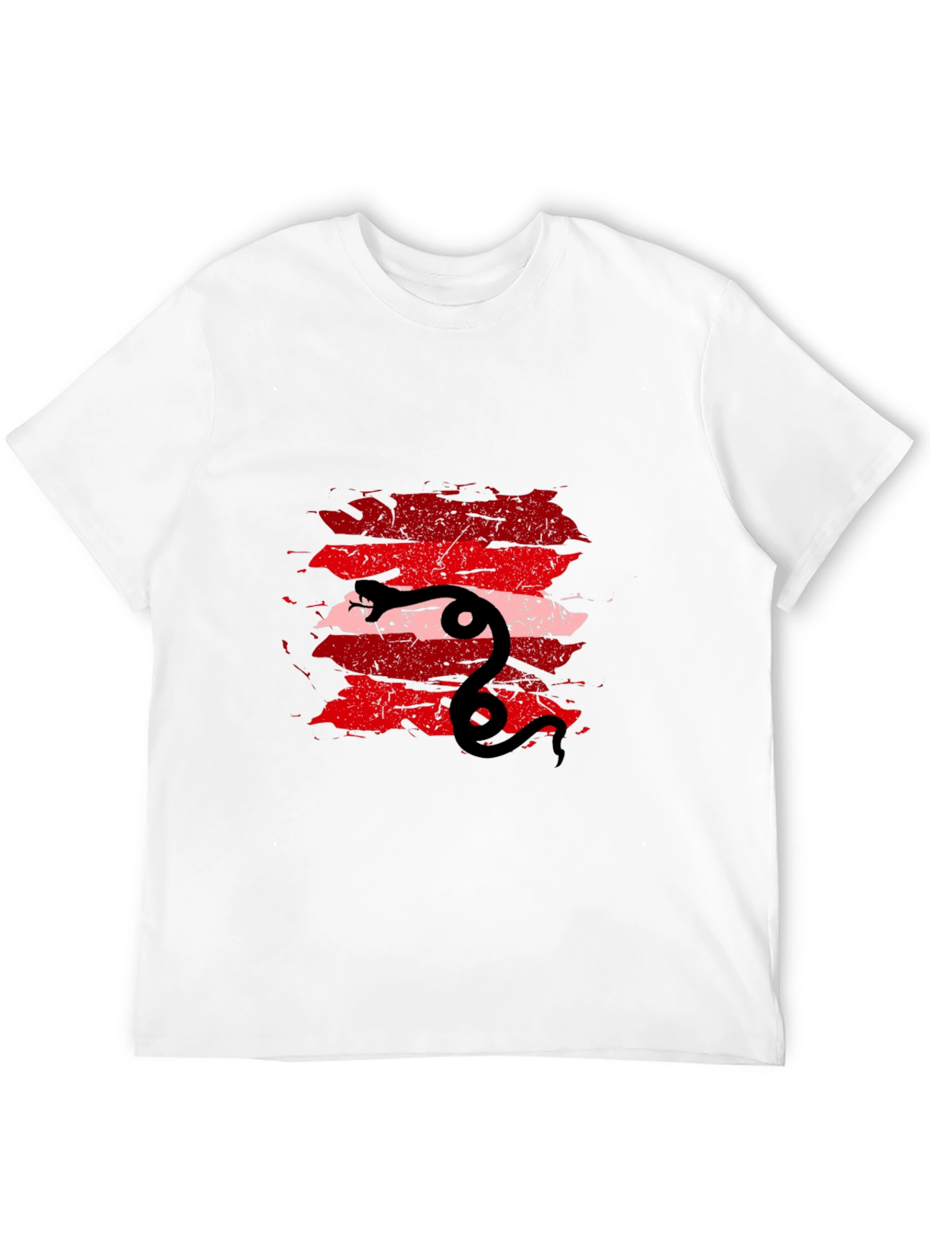 Mens Black Tee with Snake Graphic