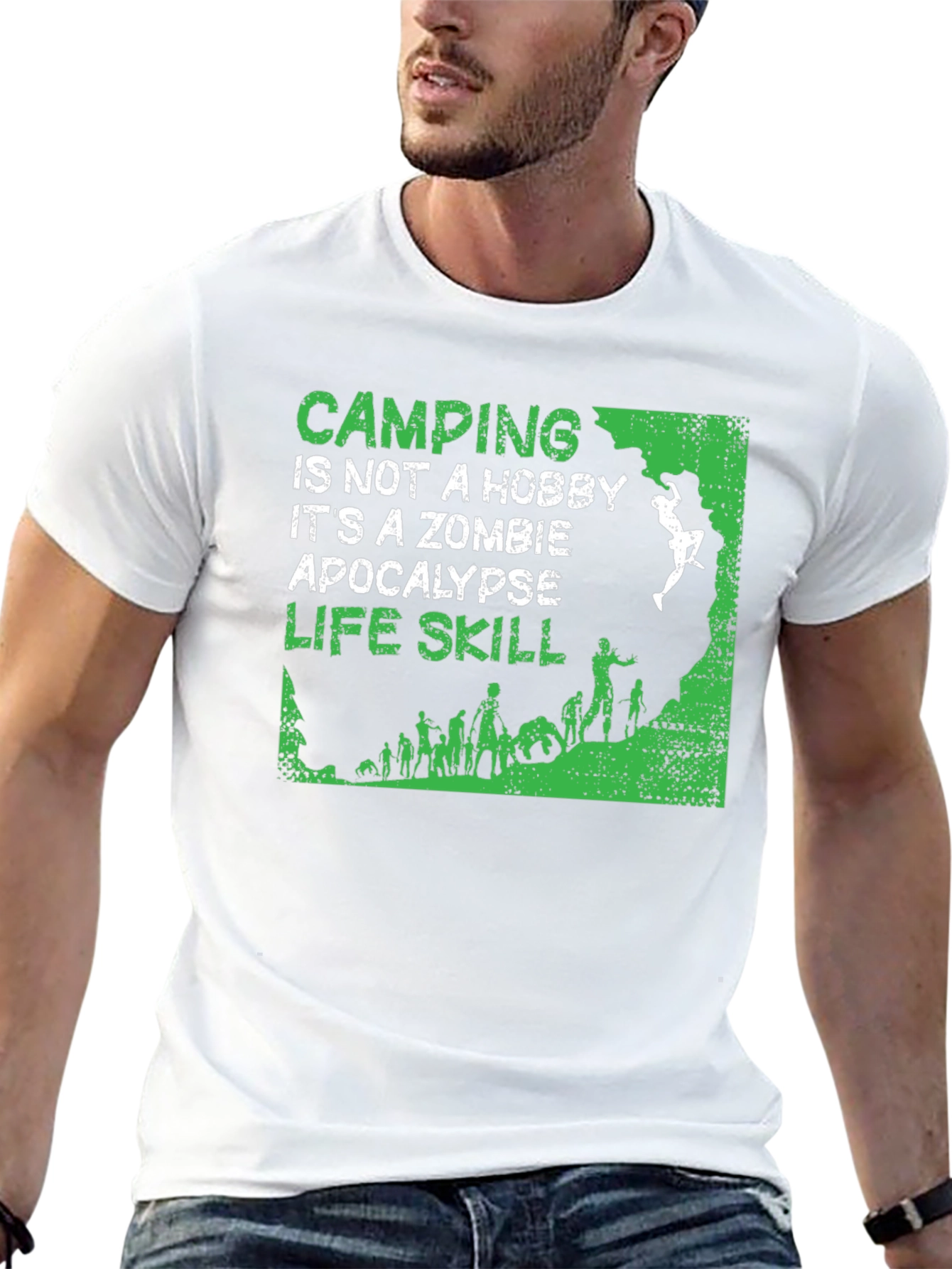 Camping Zombie Apocalypse Life Skill T-Shirt