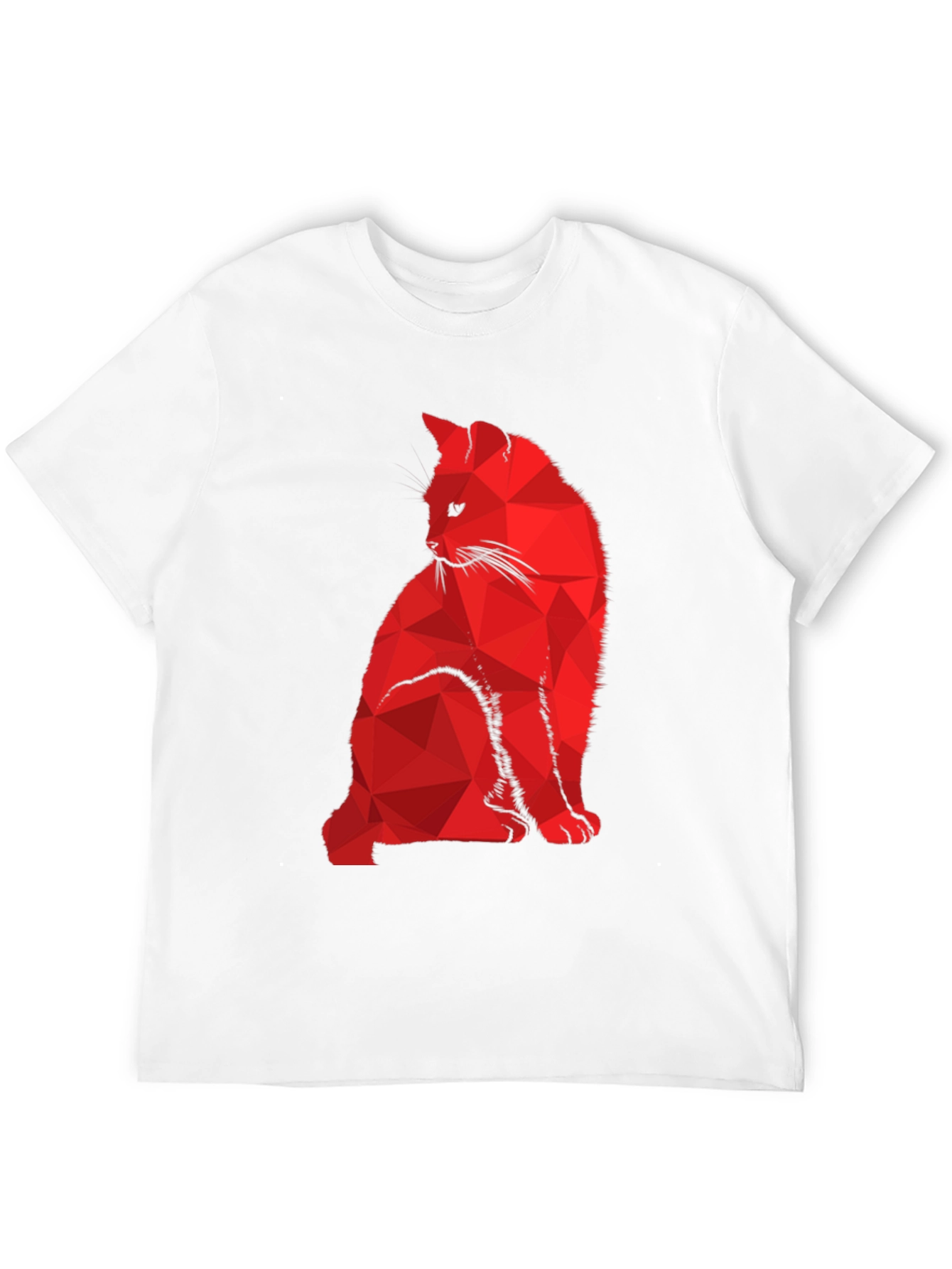 Geometric Cat T-Shirt - Modern Abstract Feline Design