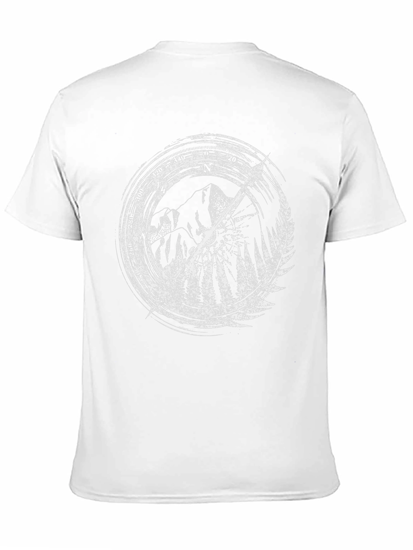 Mountain Compass Graphic Tee - Black Cotton Comfort