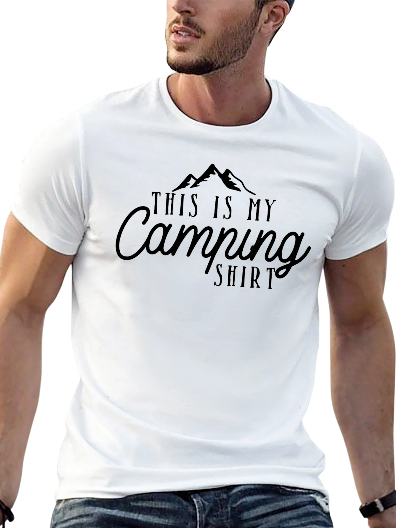 Camping Shirt - Mens Black Graphic Tee