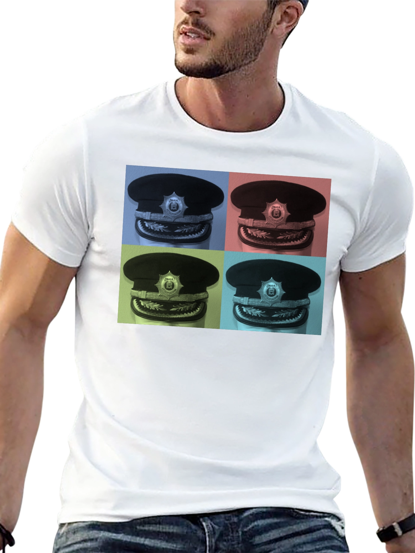 Pop Art Police Hat Graphic Tee