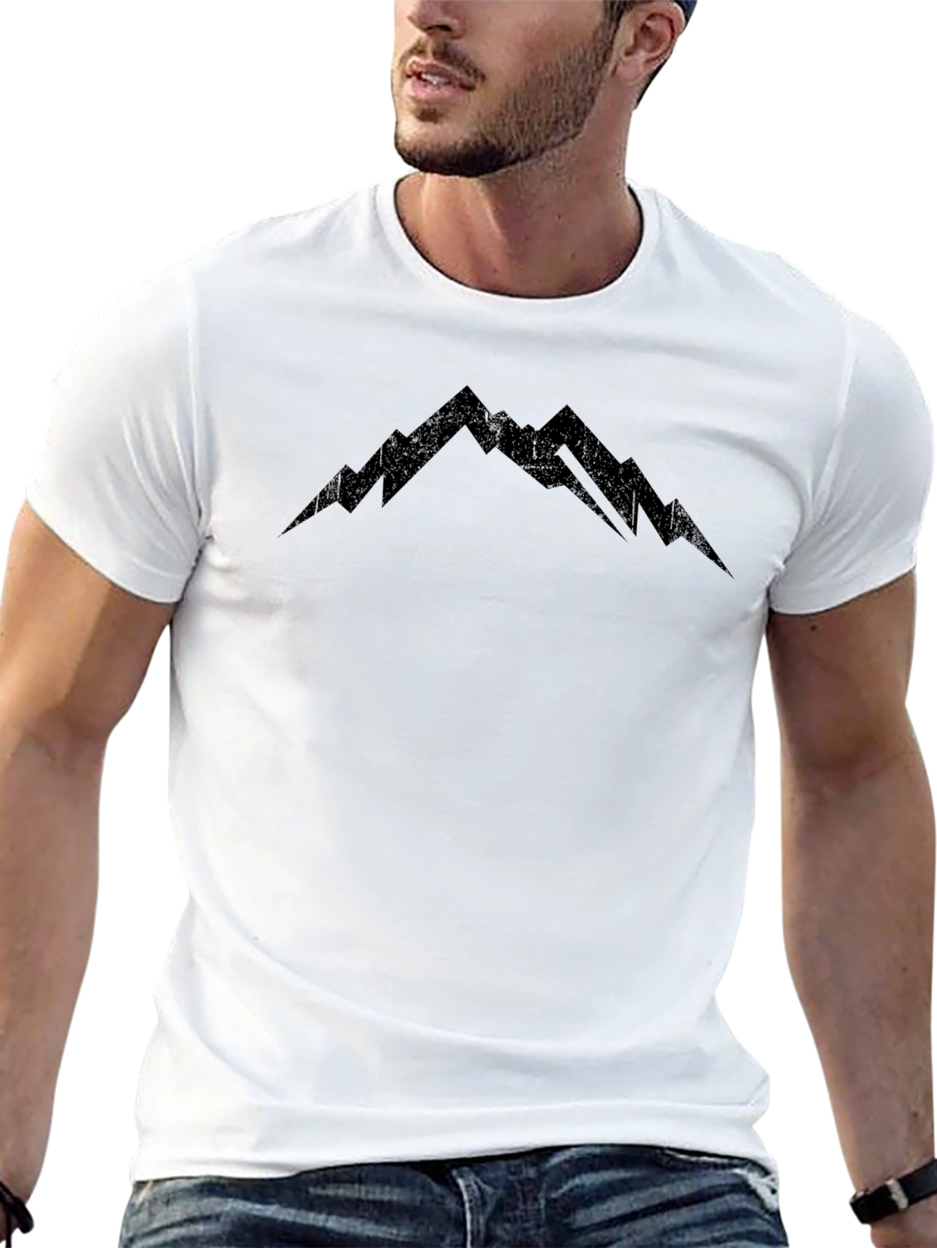 Mountain Peak Graphic Tee - Black Casual Shirt
