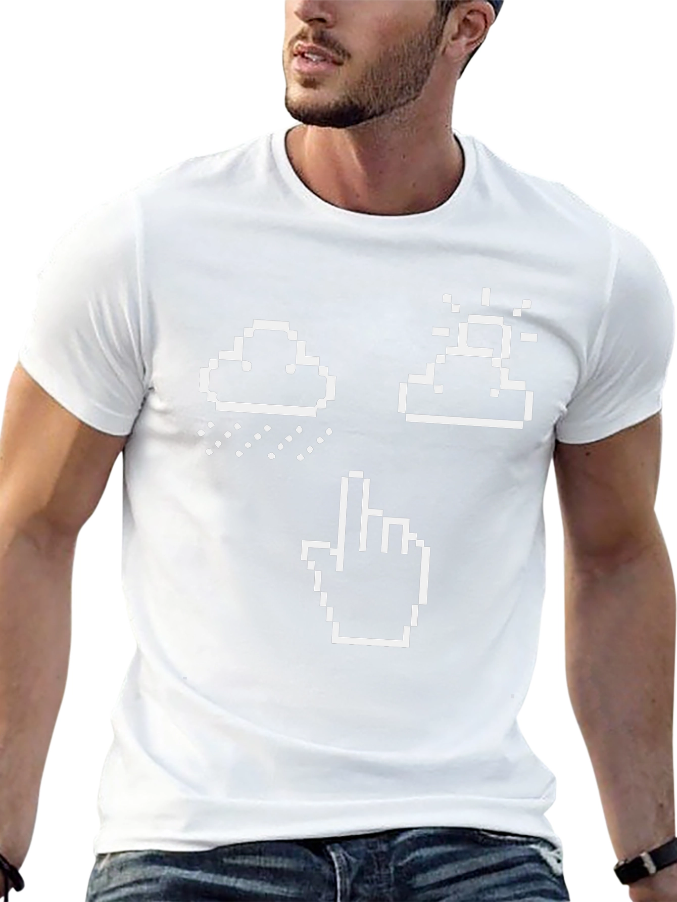 Pixel Weather & Hand Pointer Black T-Shirt