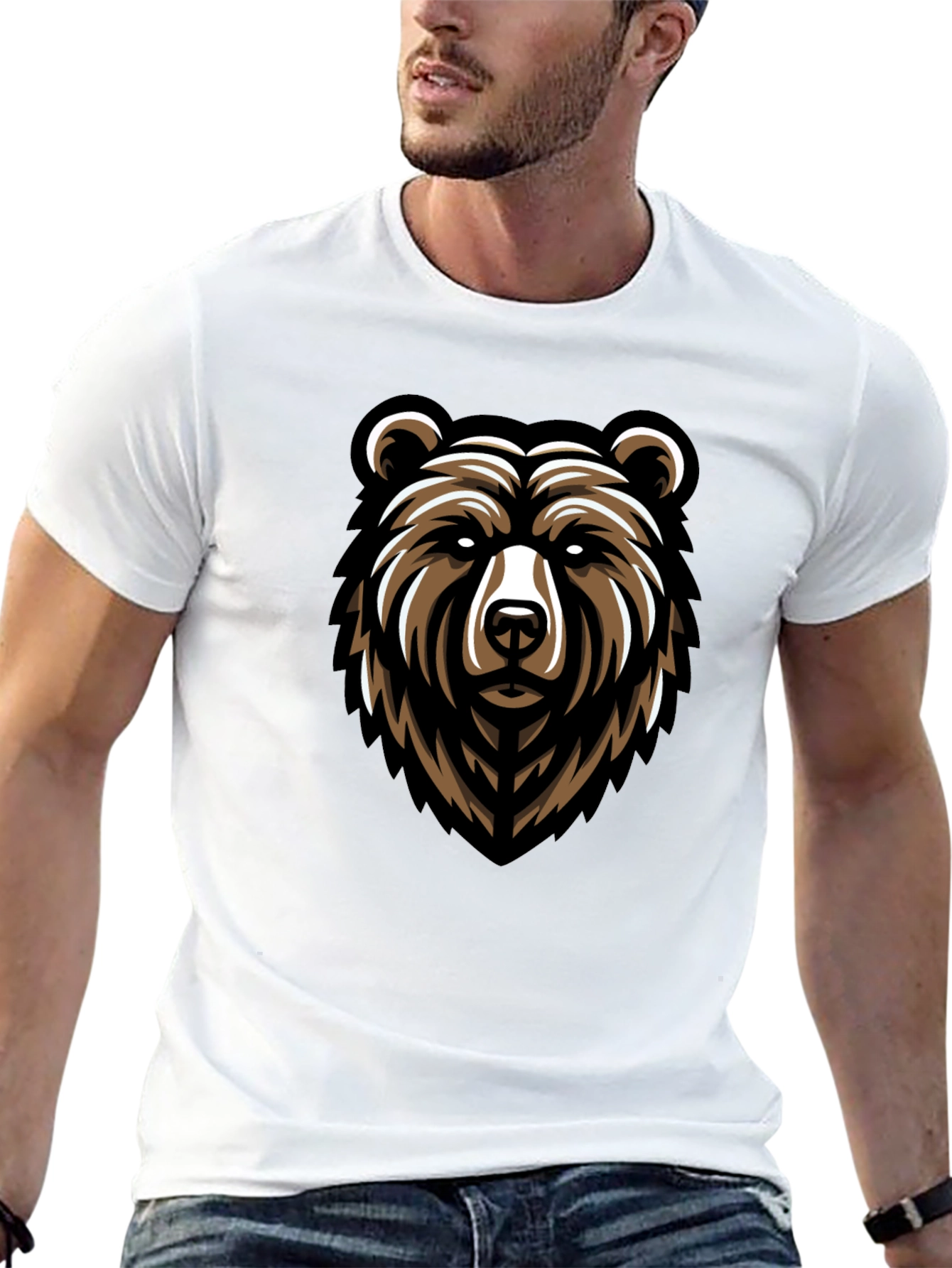Bear Graphic Black T-Shirt - Mens Fashion Tee