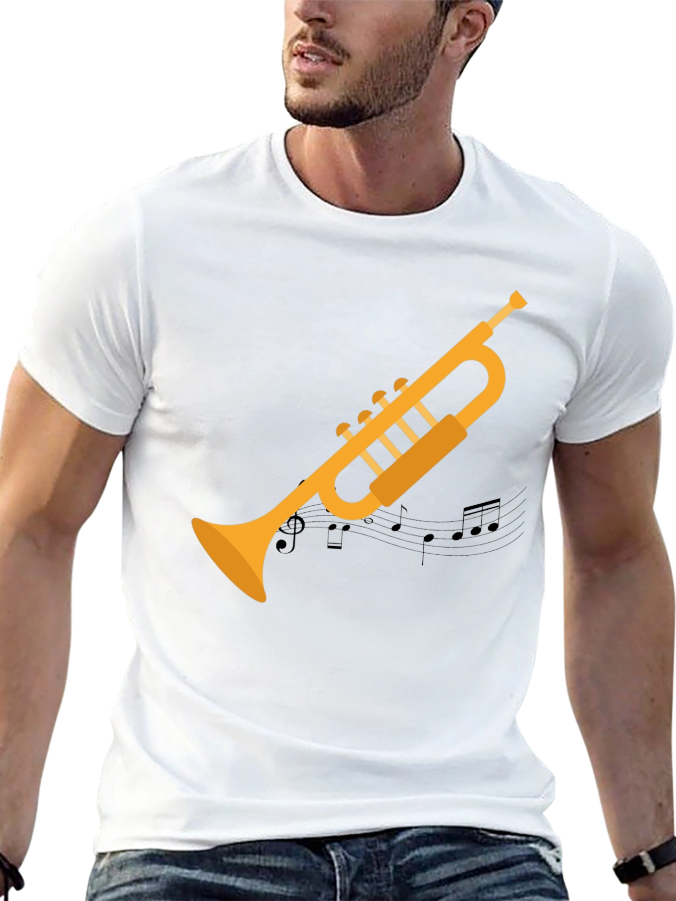 Trumpet Graphic Tee - Musicians Black T-Shirt