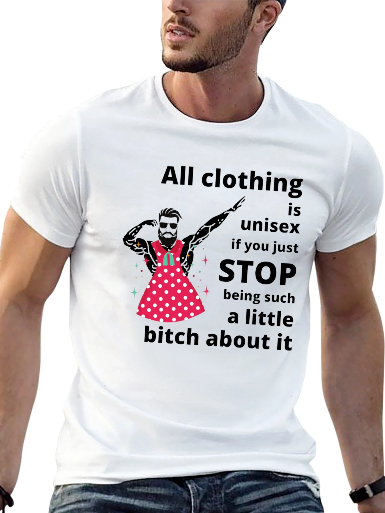 Unisex Slogan Graphic Tee - All Clothing is Unisex
