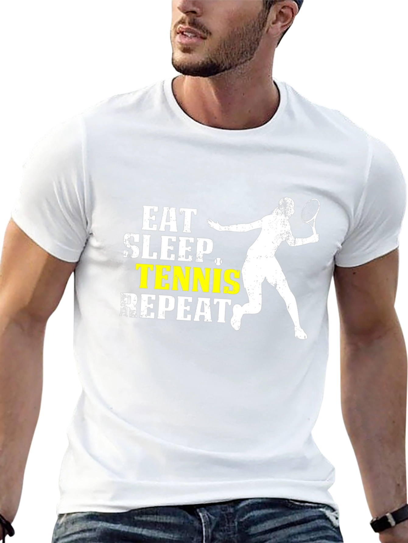Eat Sleep Tennis Repeat Black T-Shirt