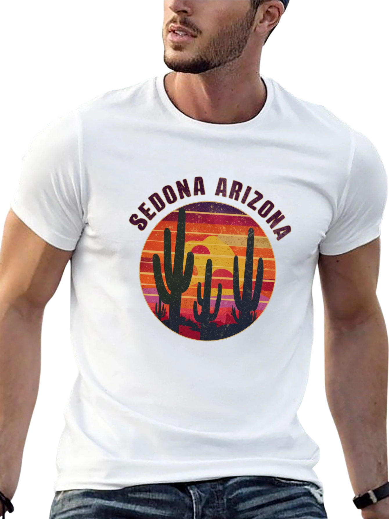 Sedona Arizona Cactus Sunset T-Shirt