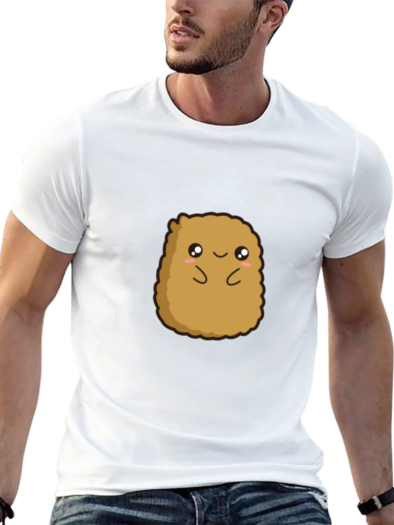 Cute Potato Graphic Tee - Black