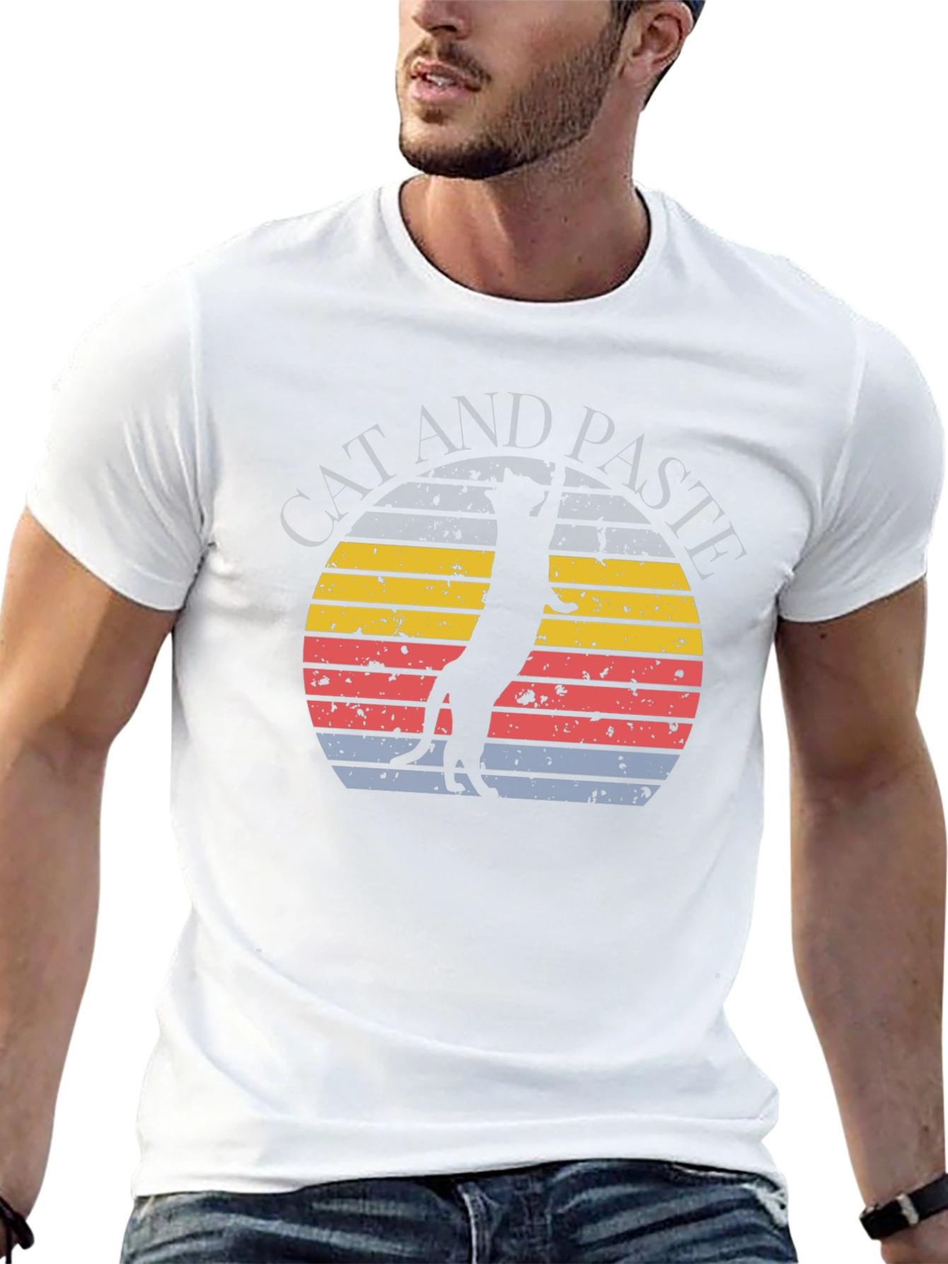 Retro Meerkat Graphic Tee - Unique Sunset Design