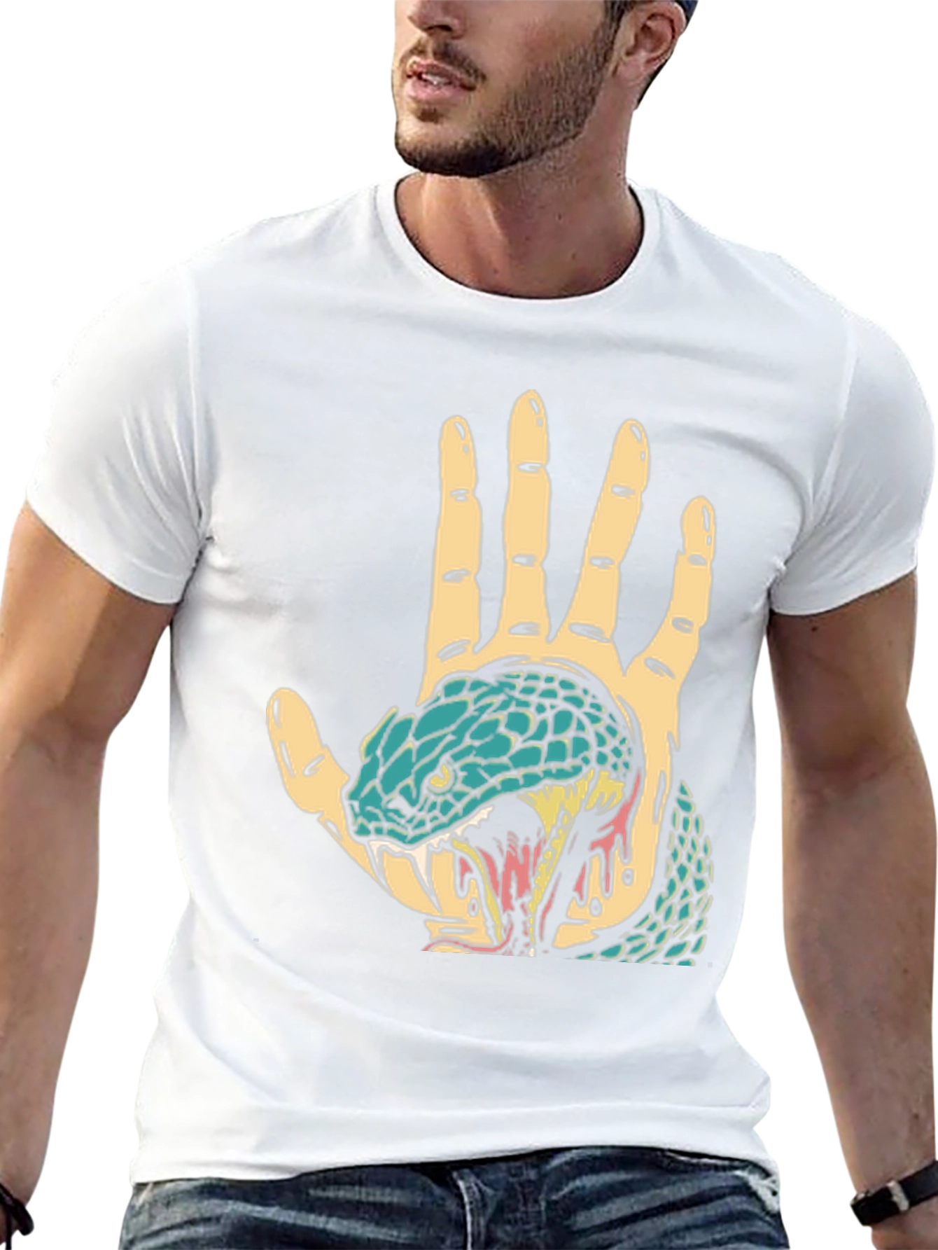 Snake Hand Graphic Tee - Black