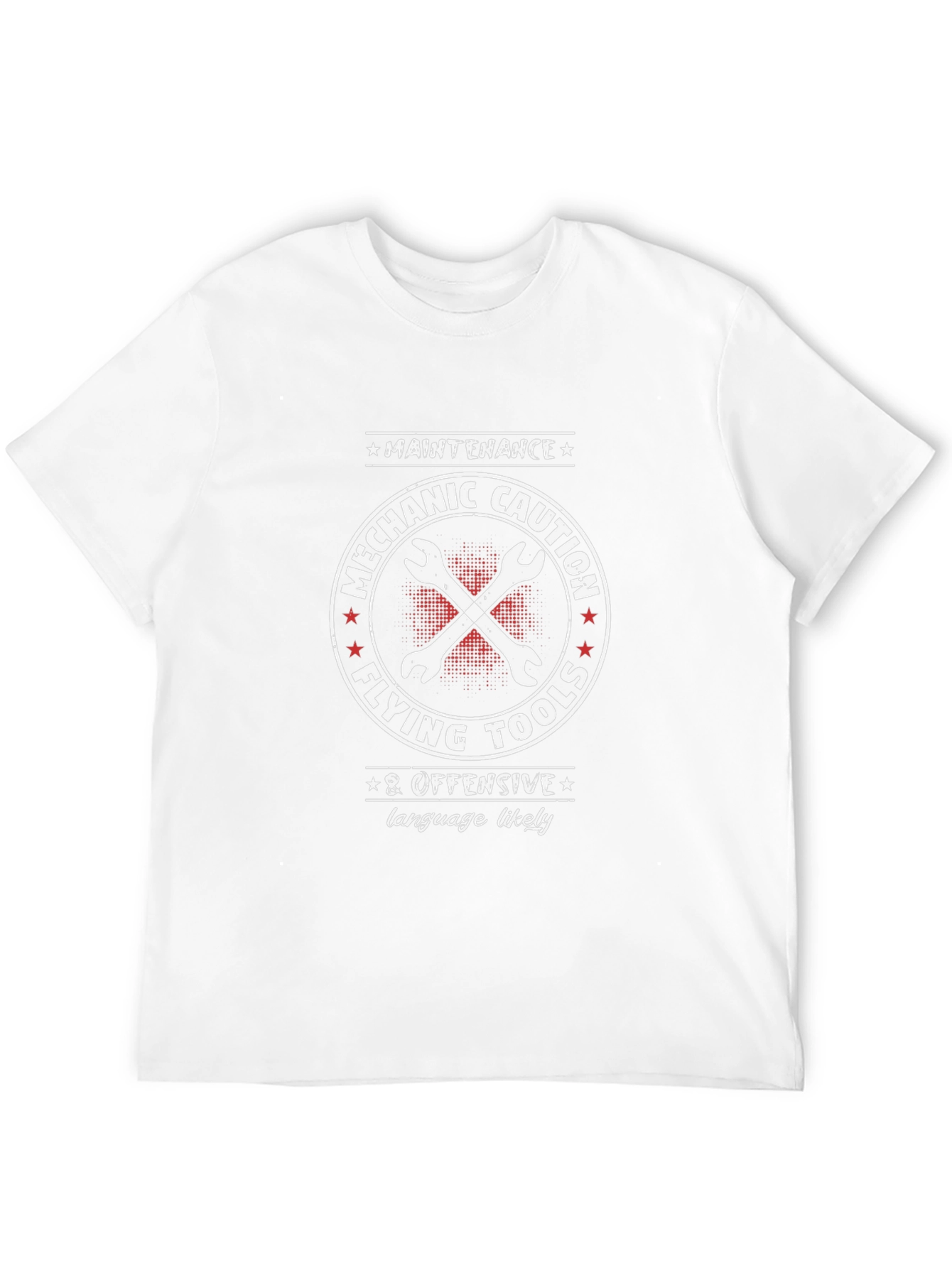 Mechanic Caution Flying Tools Graphic T-Shirt