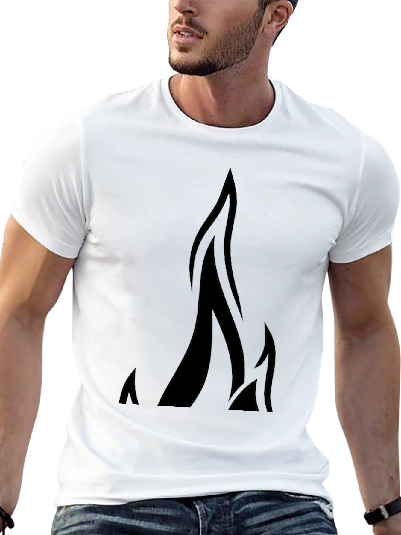 Bold Black Flame Graphic Tee