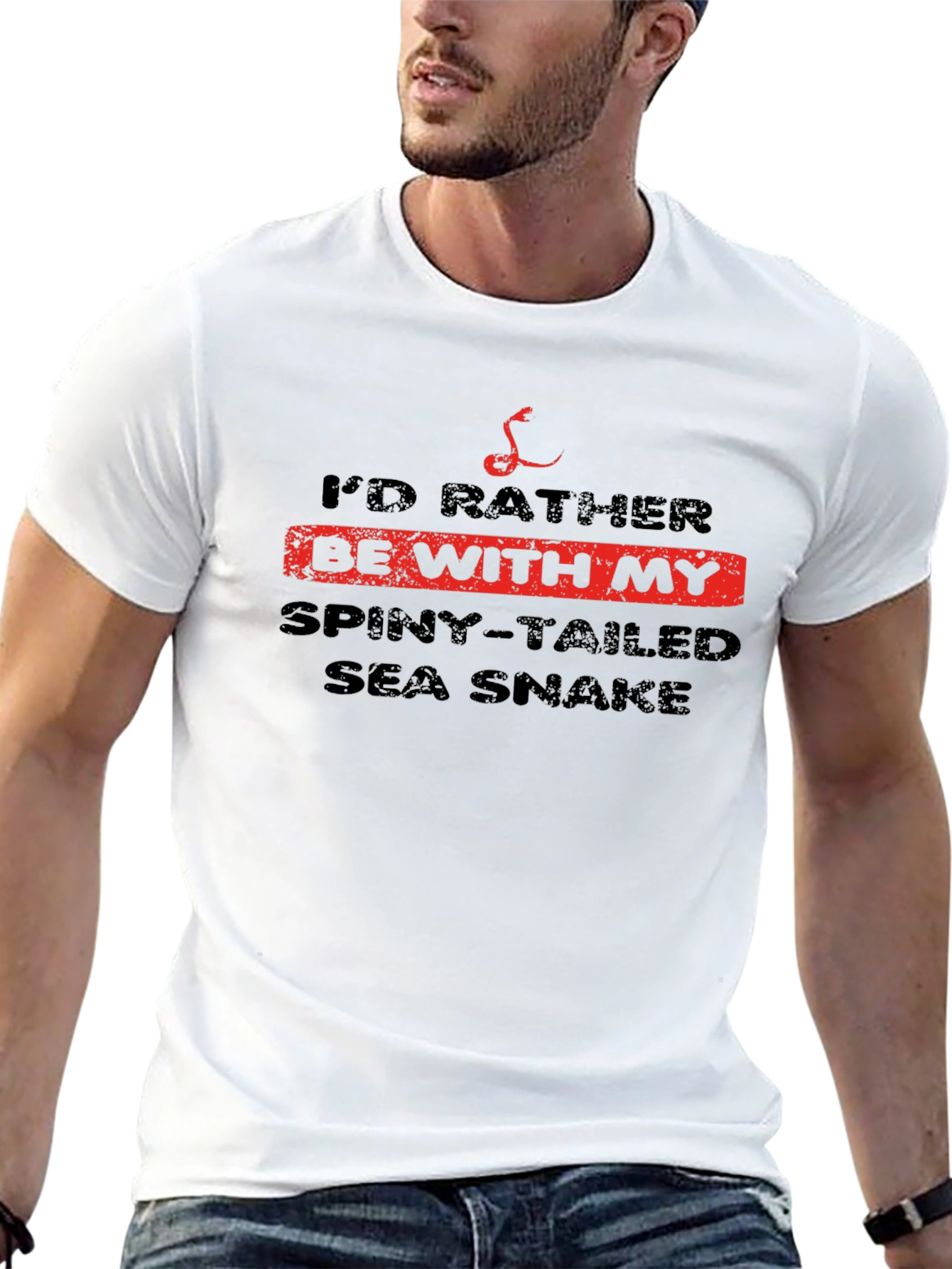 Spiny-Tailed Sea Snake Graphic Tee - Black