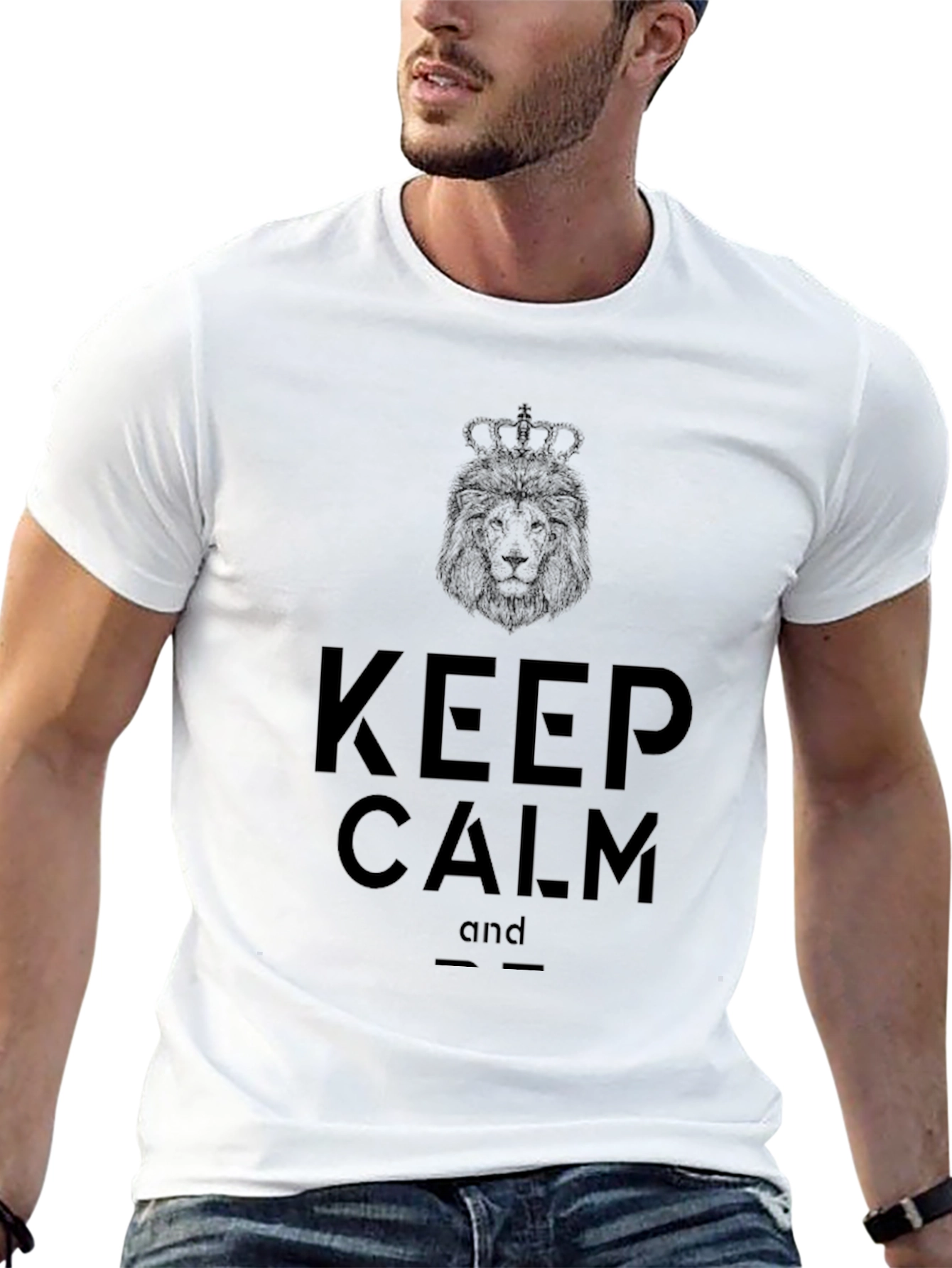 Keep Calm Lion Crown Graphic T-Shirt