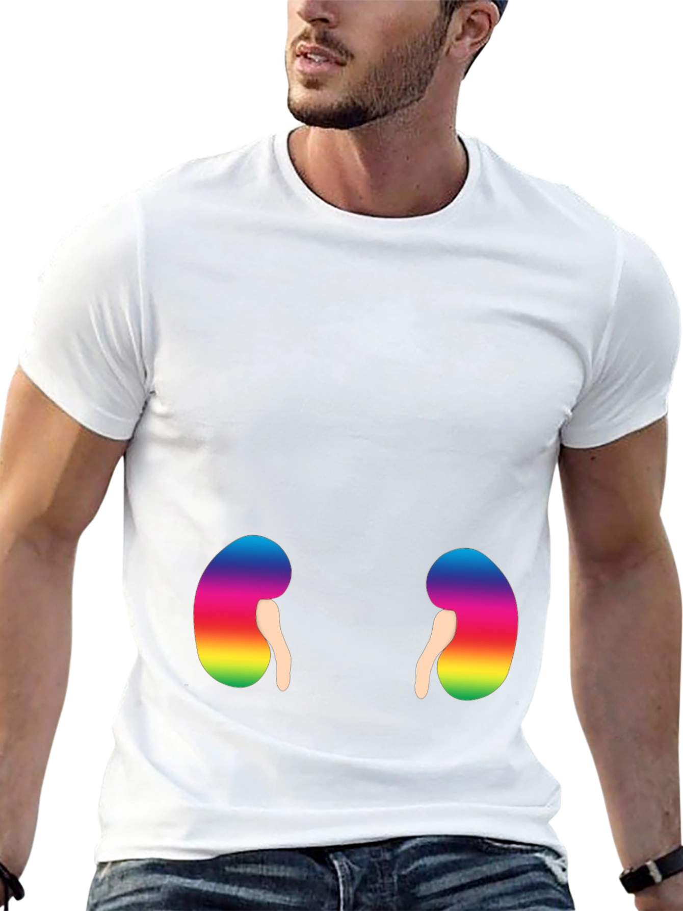 Rainbow Kidney Graphic T-Shirt - Black