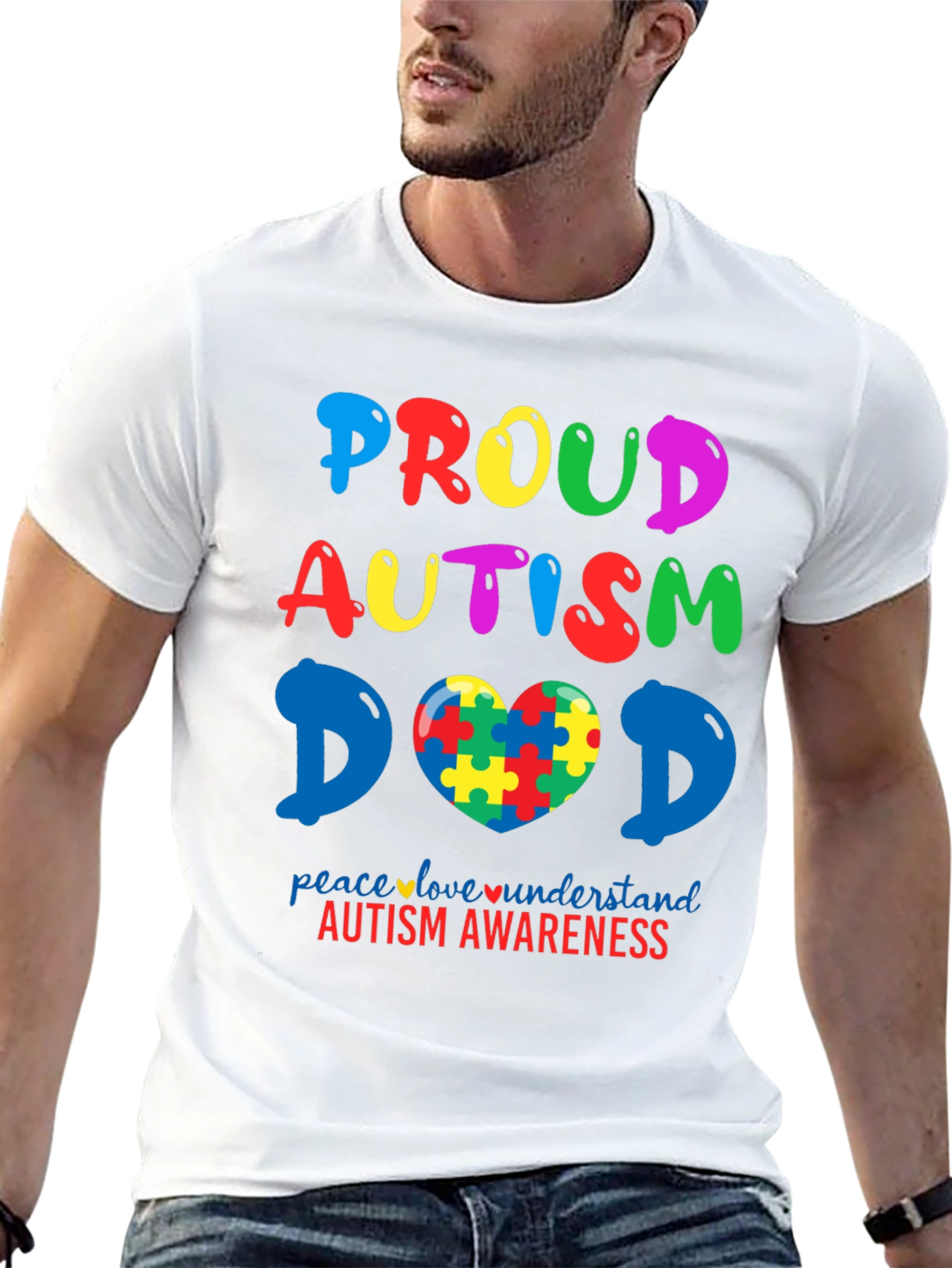 Proud Autism Dad T-Shirt - Awareness Design