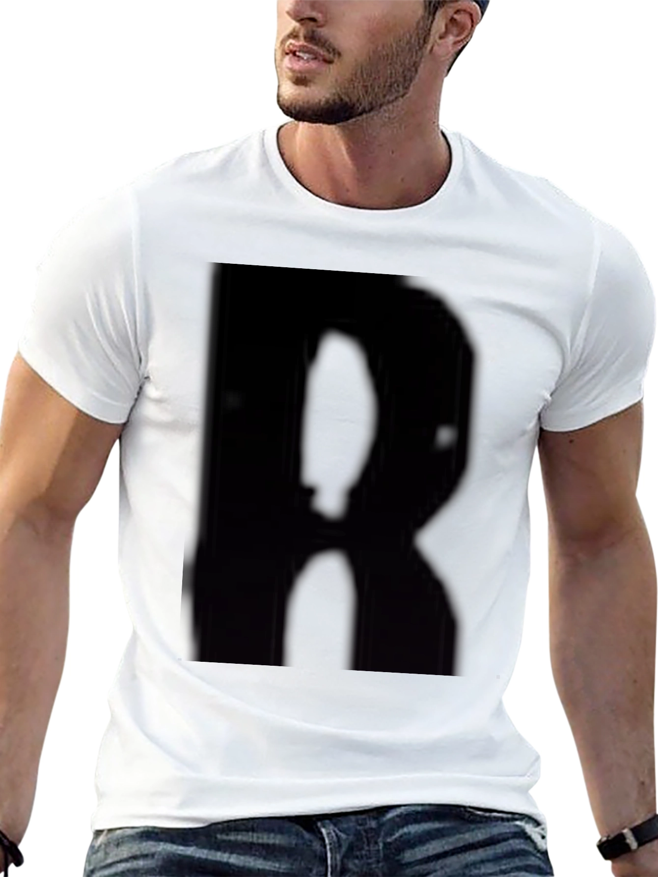 Black T-Shirt with Bold R Design