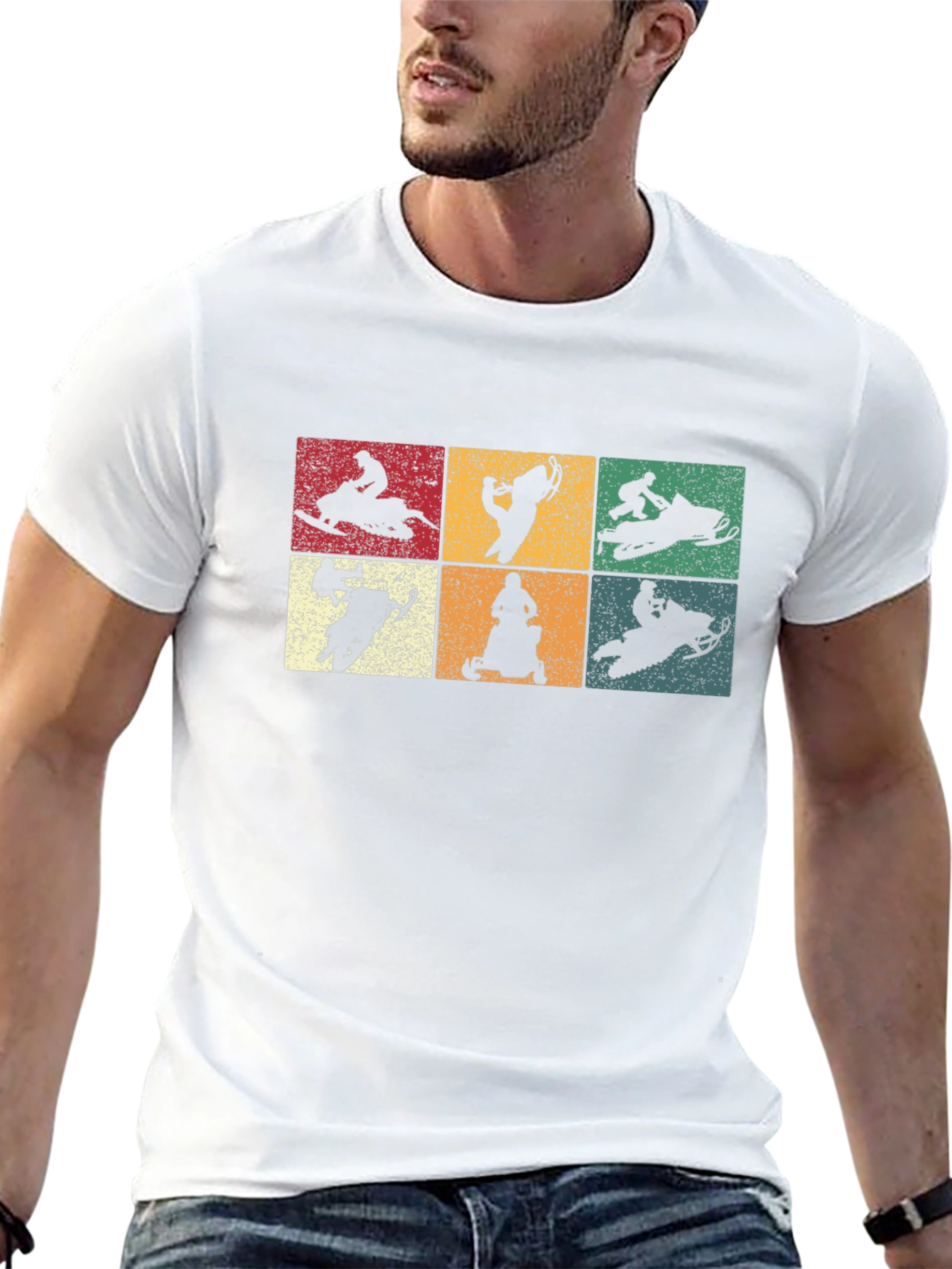 Retro Snowmobile Silhouette T-Shirt