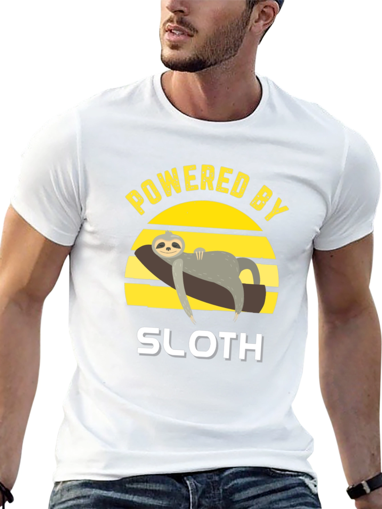 Powered By Sloth Graphic Tee - Relaxed Fit