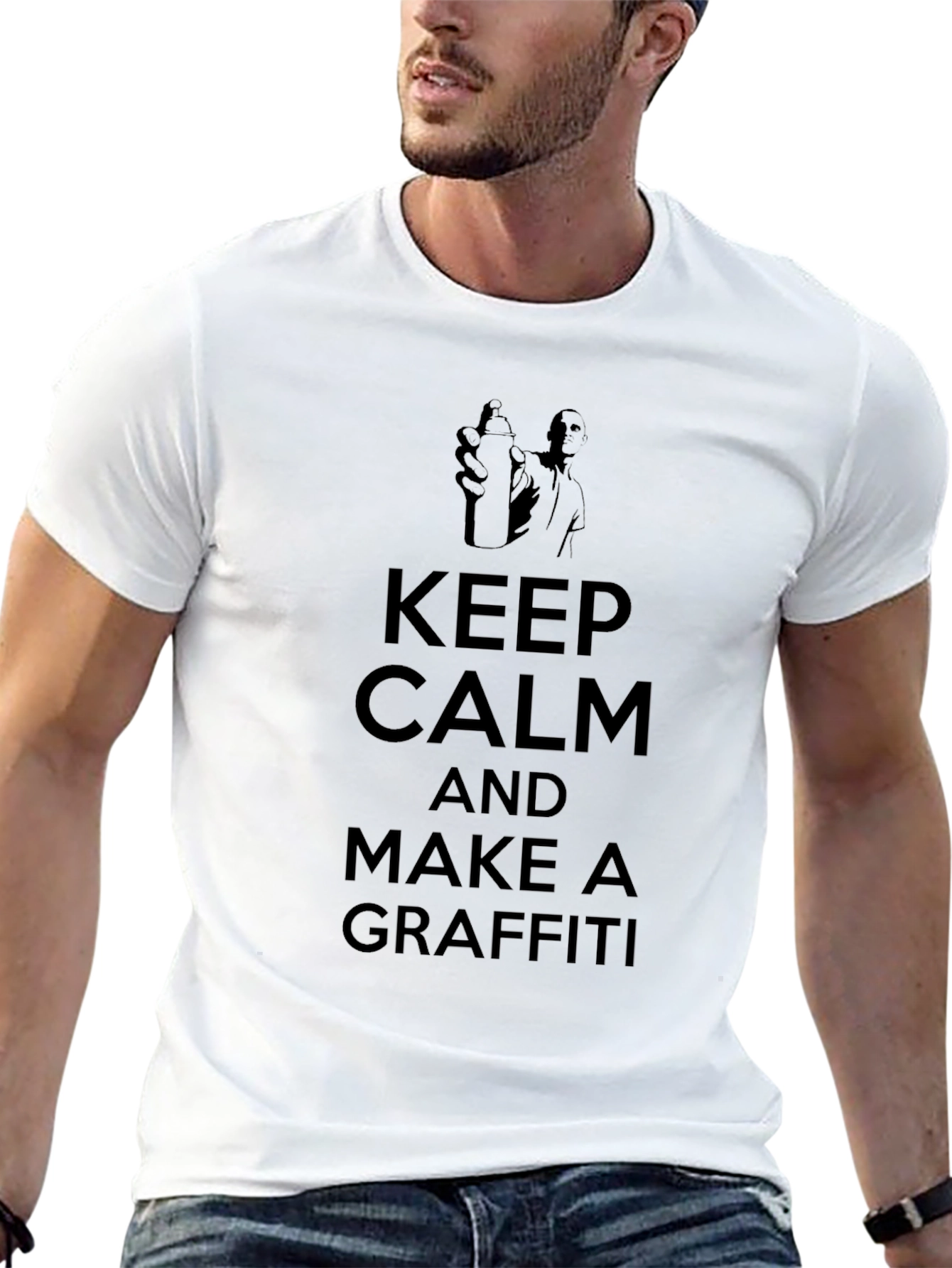 Keep Calm and Make Graffiti Black Graphic Tee