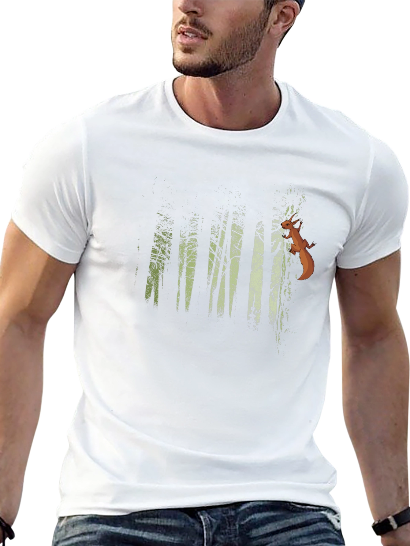 Nature Forest Squirrel Graphic T-Shirt