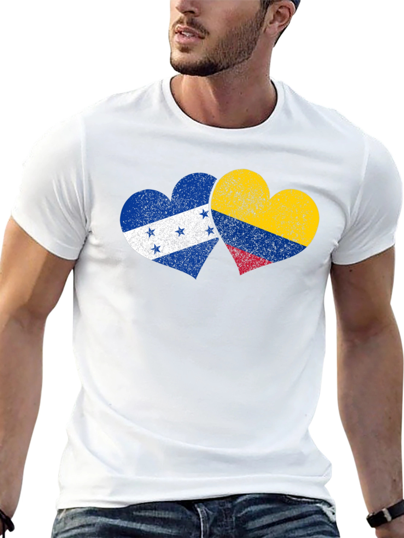 Honduras Colombia Flag Heart T-Shirt