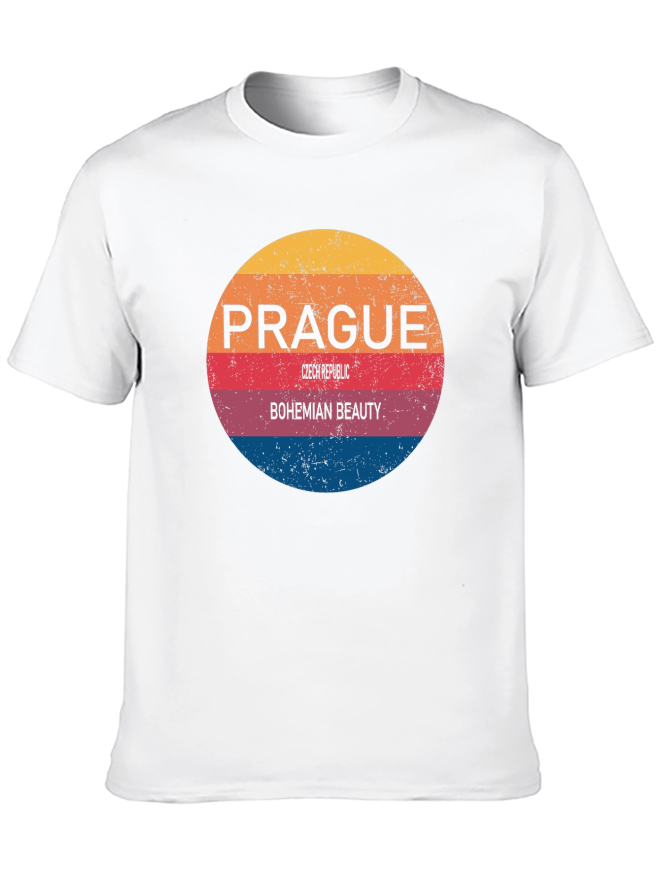 Prague Bohemian Beauty Mens Black T-Shirt