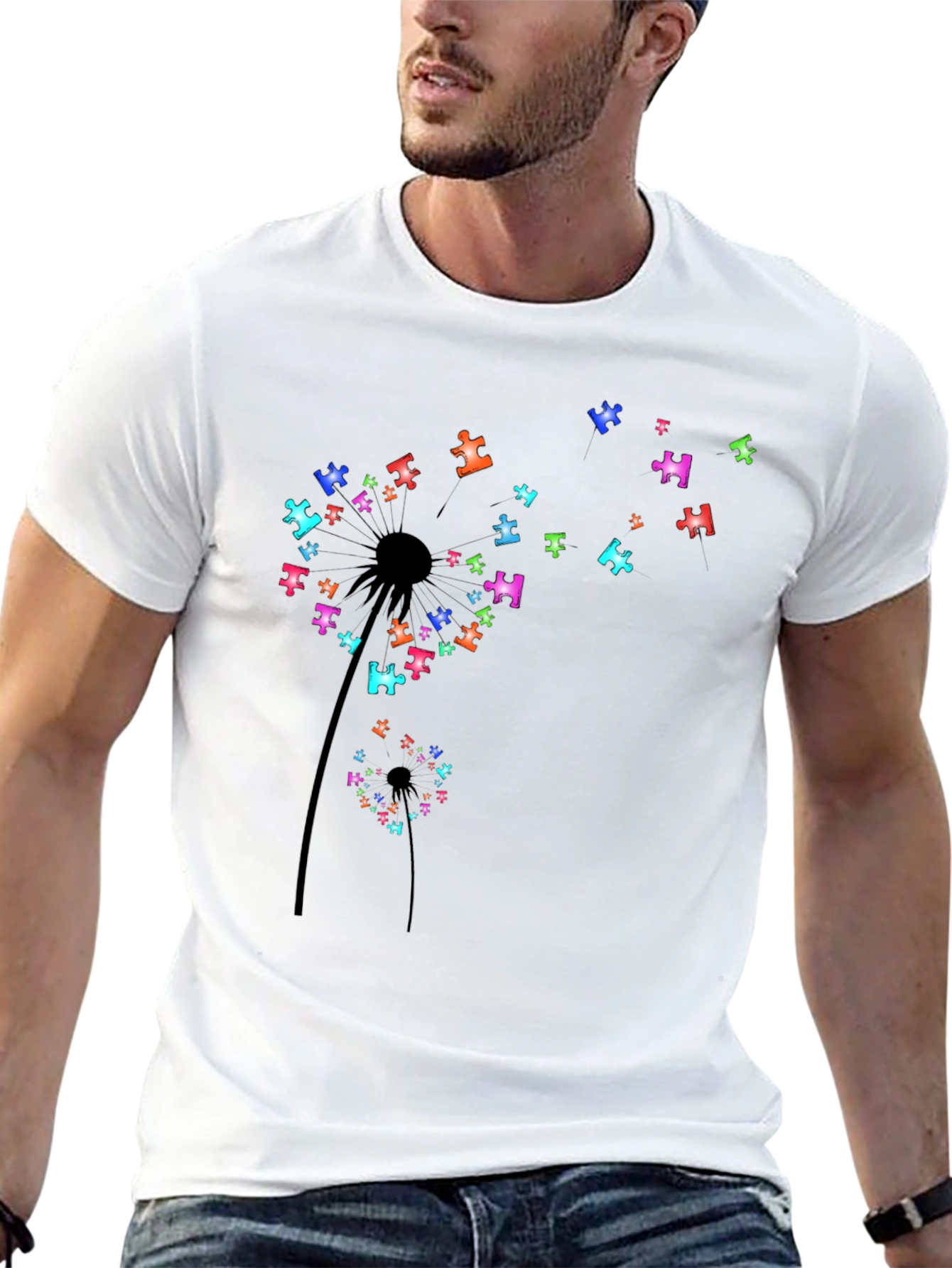 Dandelion Puzzle Piece T-Shirt - Autism Awareness