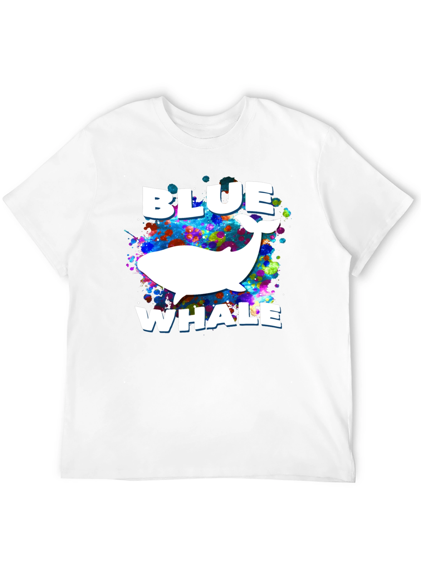 Blue Whale Graphic Print Black T-Shirt