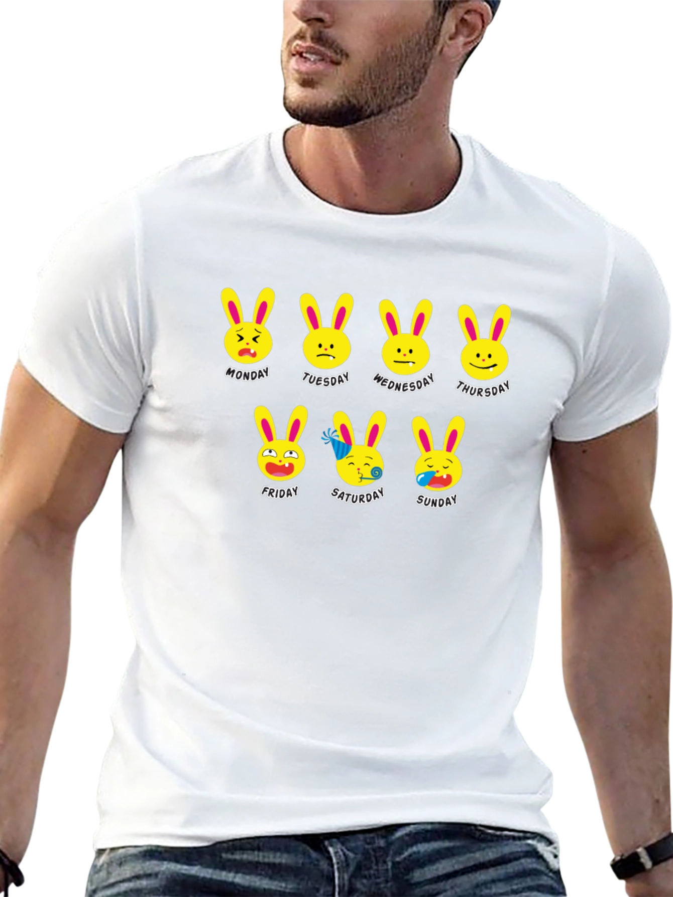 Days of the Week Bunny Emoji T-Shirt