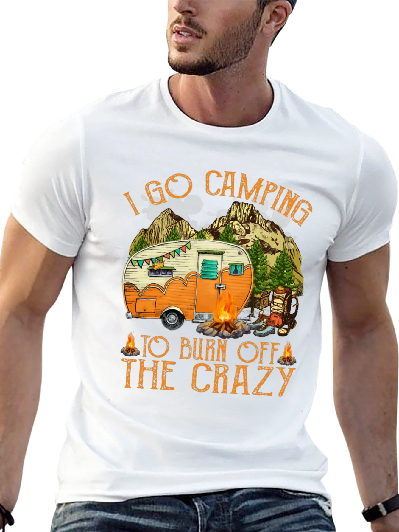 Camping Burn Off Crazy Graphic Tee