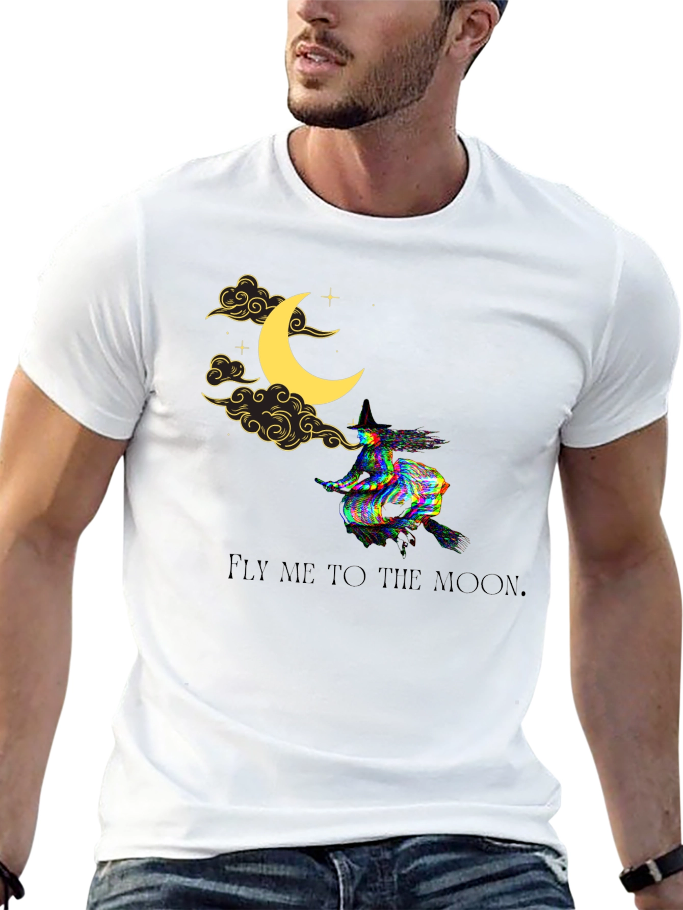 Fly Me to the Moon Witch Graphic Tee