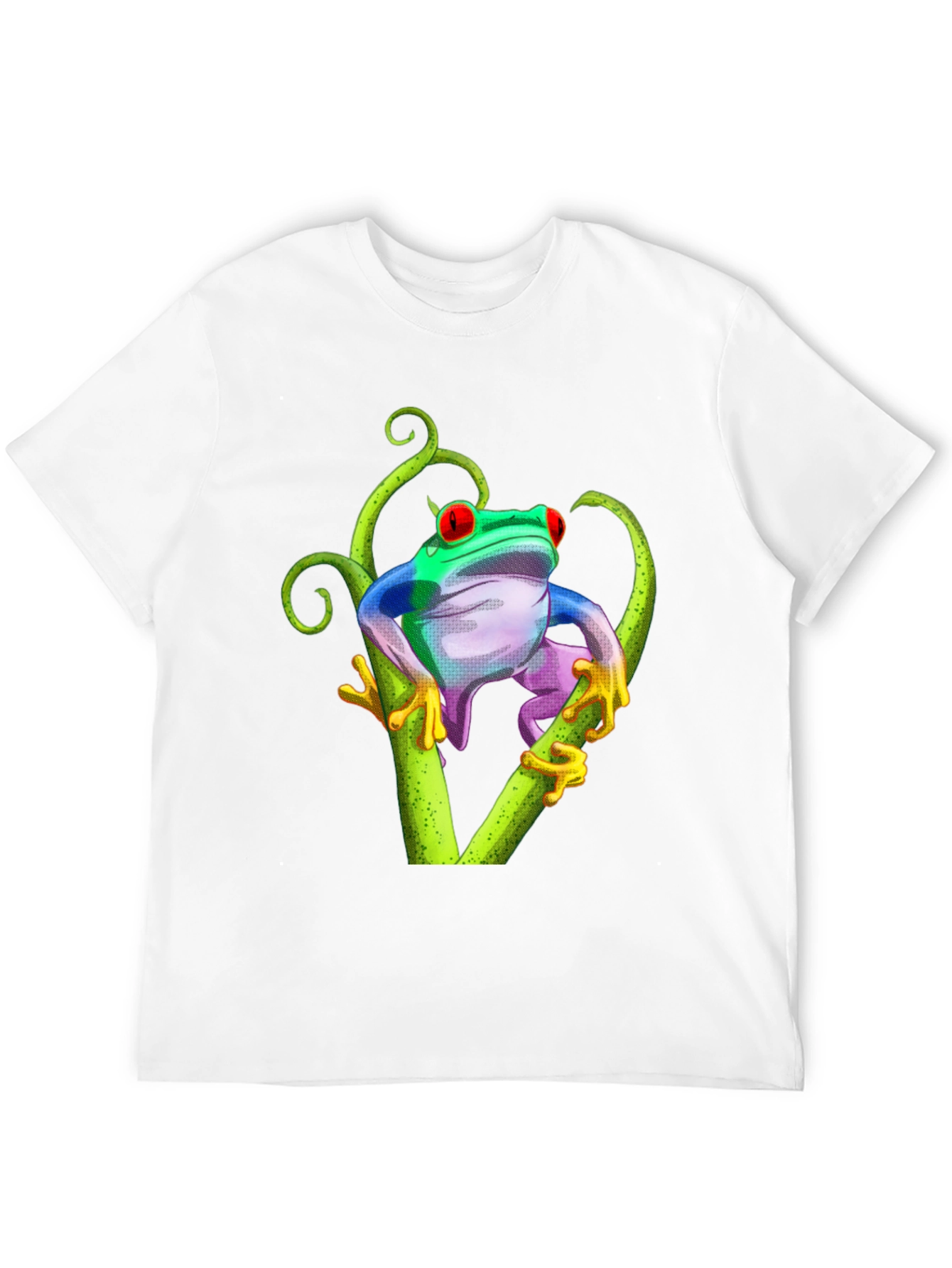 Frog Graphic Tee - Quirky Red-Eyed Tree Frog Design