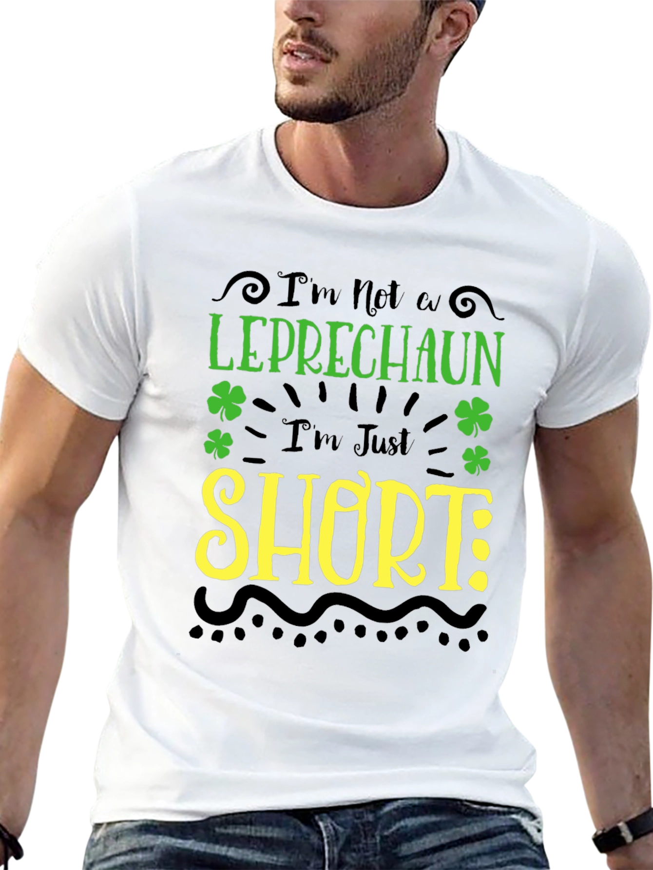 Funny Leprechaun Short St. Patricks Day Graphic Tee