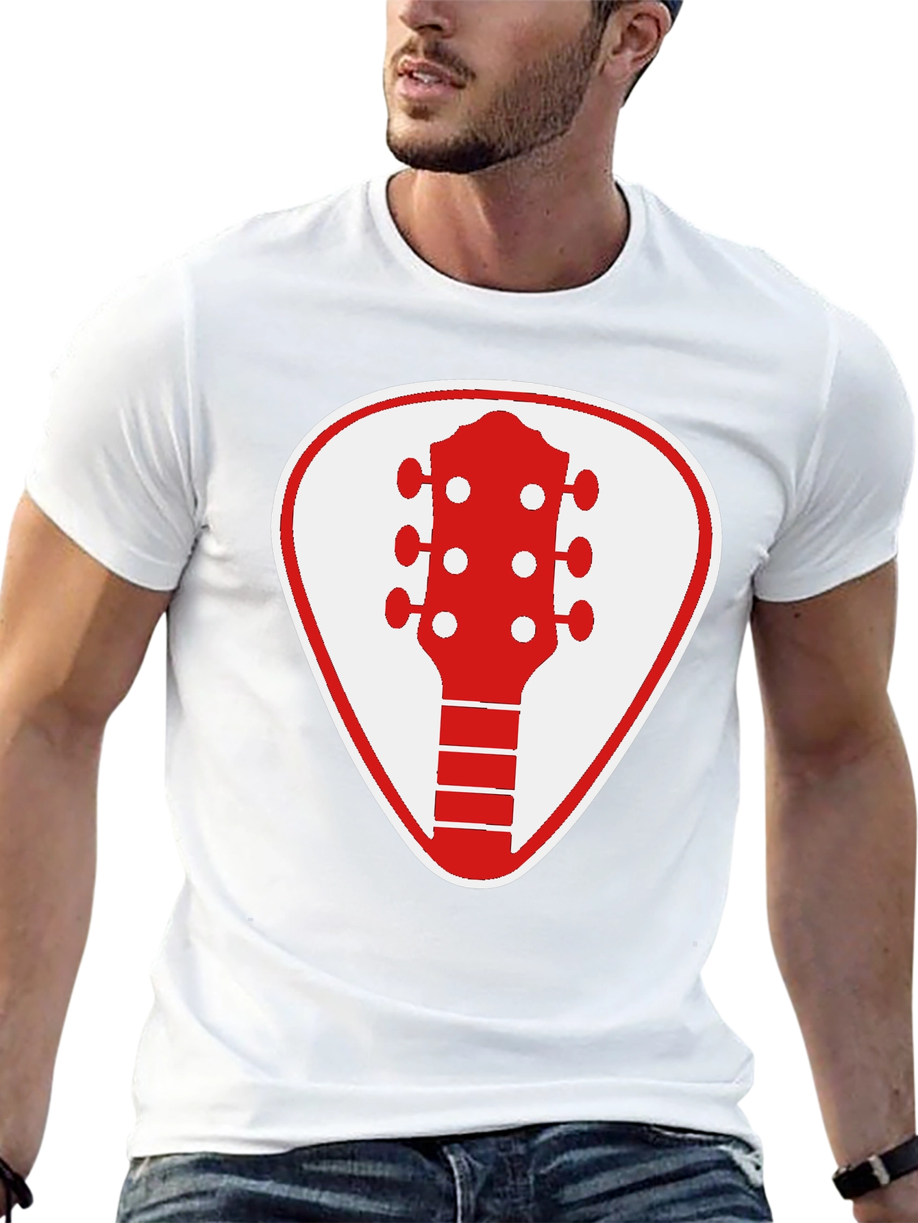 Guitar Pick Graphic Tee - Rocker Style Black Shirt