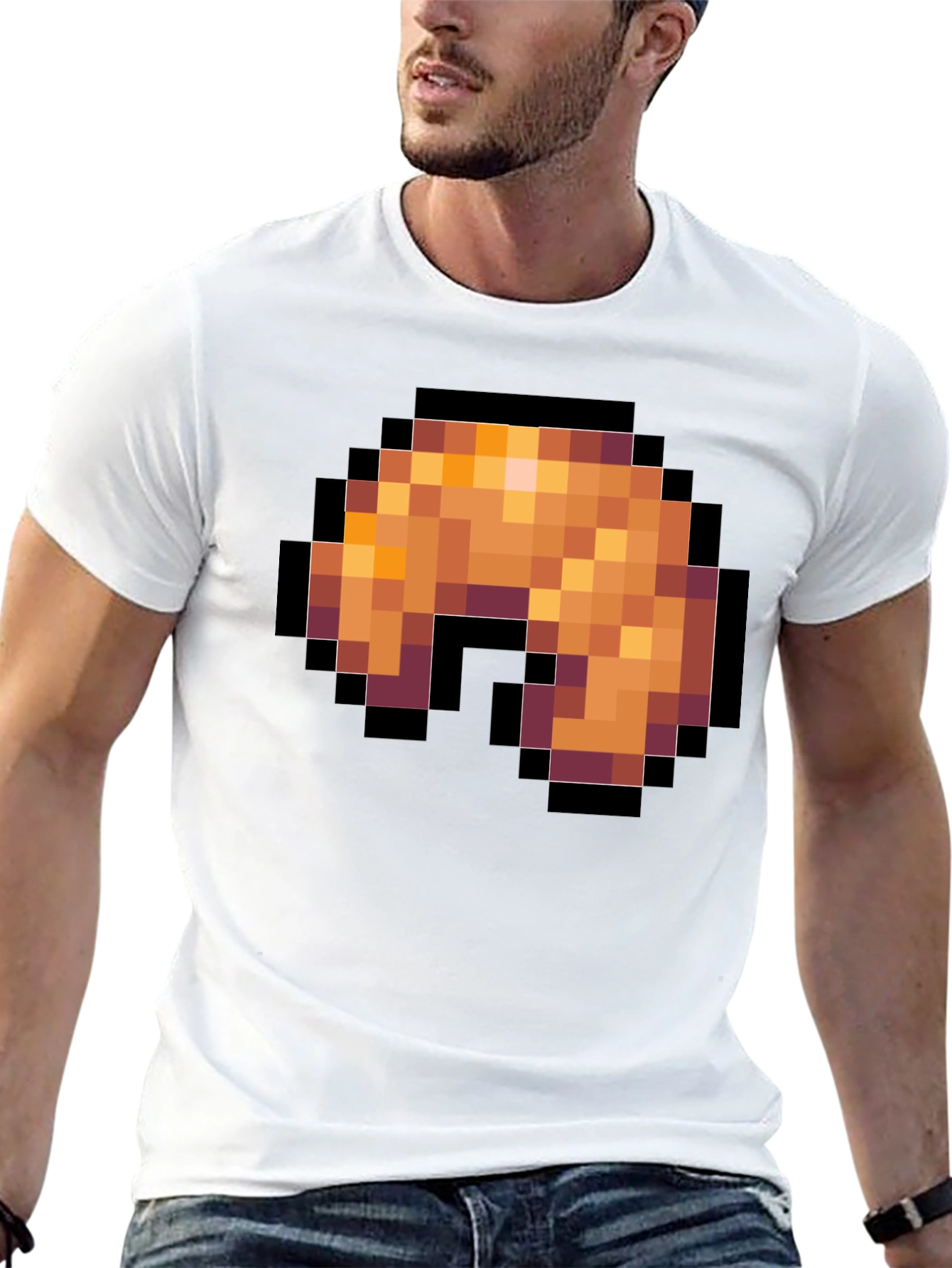 Pixel Art Shrimp T-Shirt - Black Graphic Tee