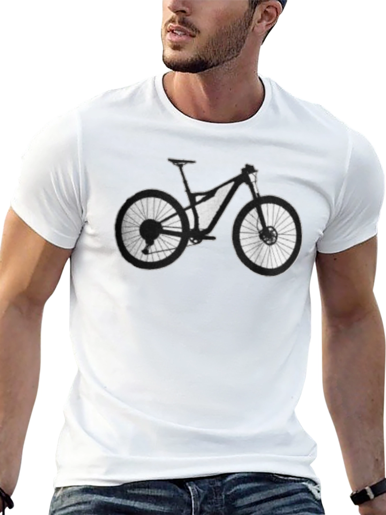 Mountain Bike Graphic Tee - Black Cotton T-Shirt