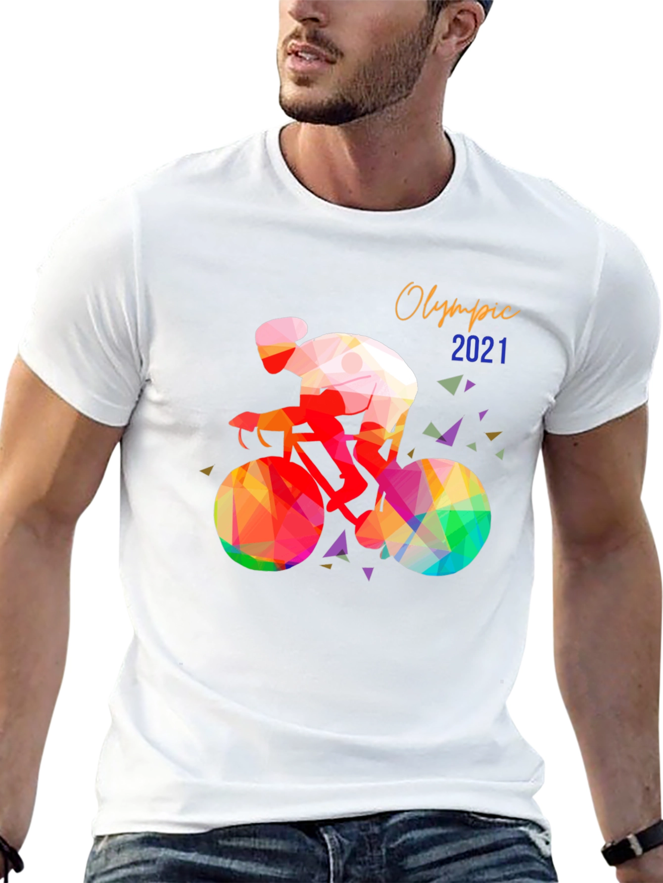 Olympic 2021 Cyclist Graphic T-Shirt - Black