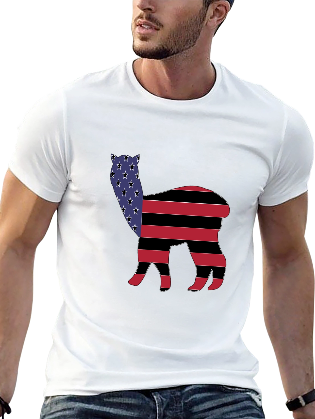 American Flag Llama T-Shirt