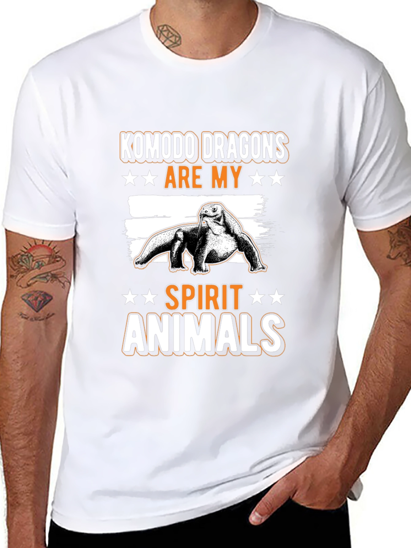 Komodo Dragon Spirit Animal Graphic Tee - Black