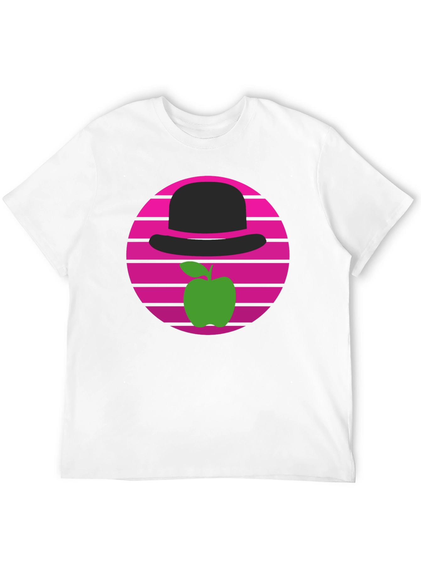 Apple & Bowler Hat Graphic Tee - Retro Style