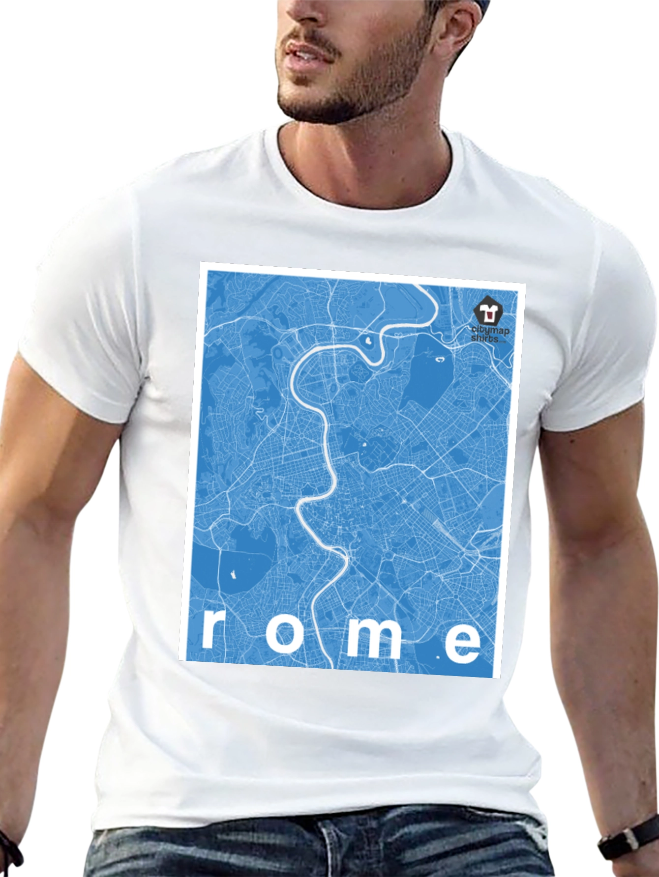 Rome City Map Graphic T-Shirt