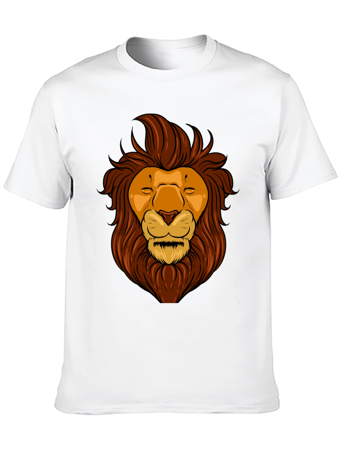 Lion Graphic Black T-Shirt - Mens Crew Neck Tee